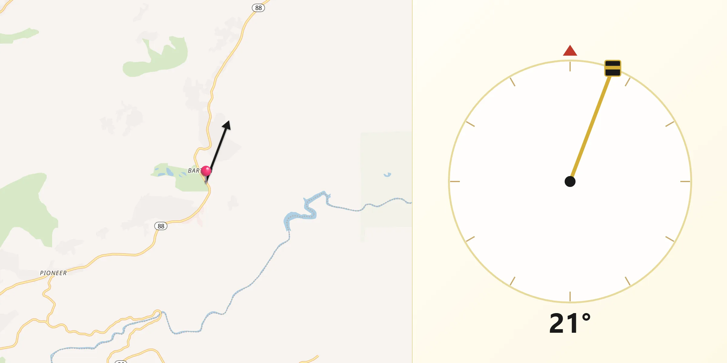 Qibla Direction from Buckhorn