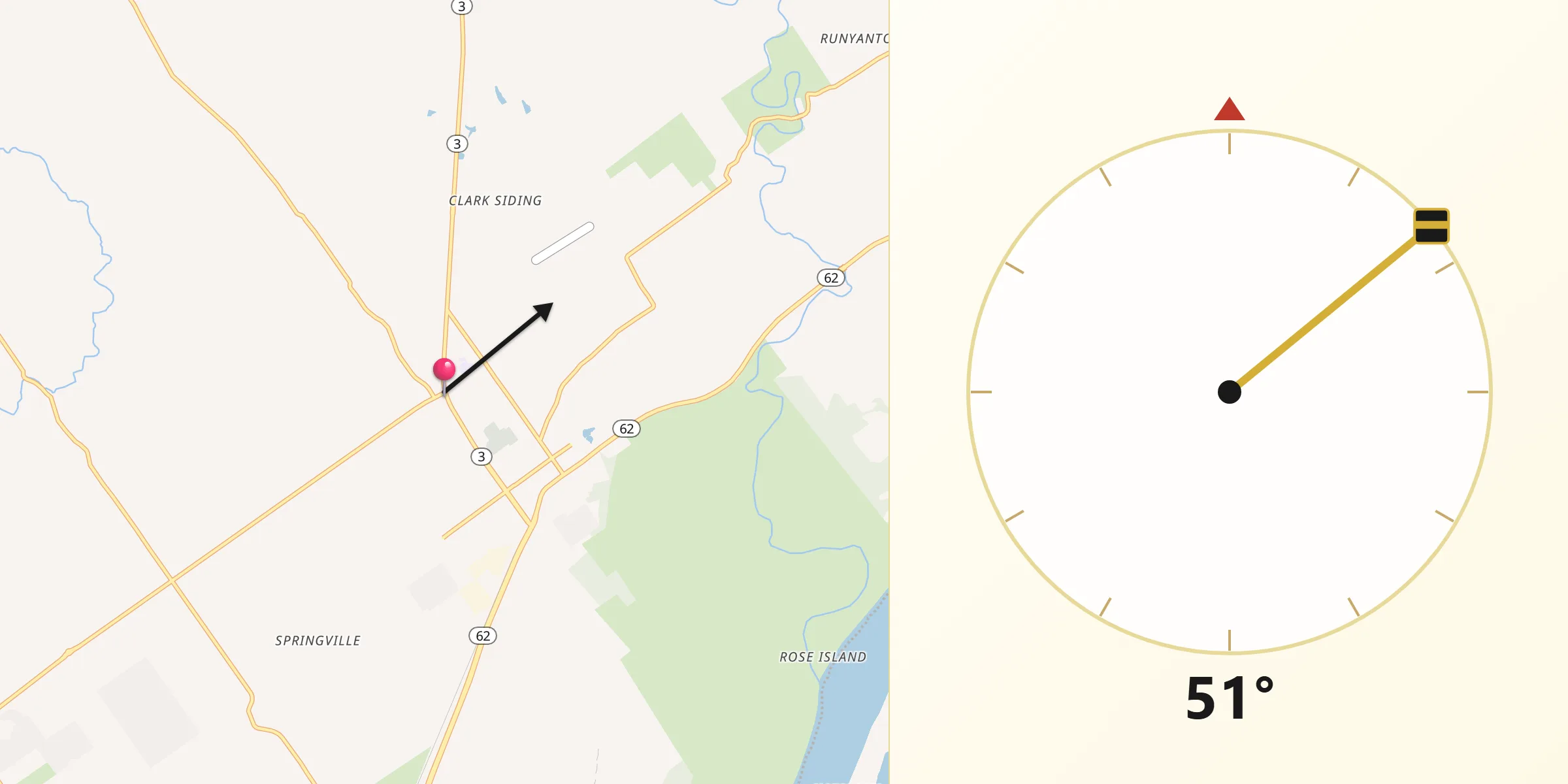 Qibla Direction from Charlestown
