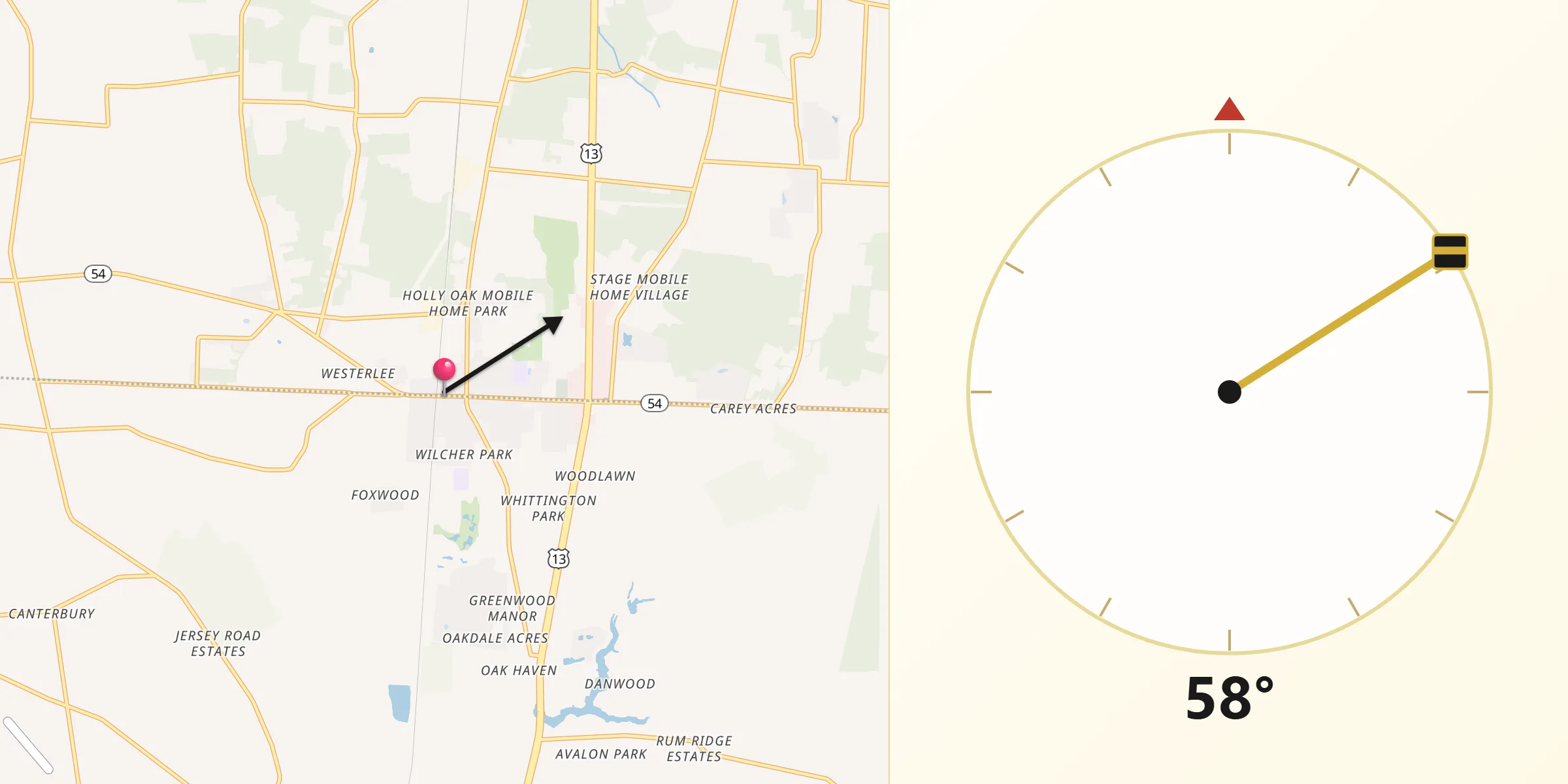 Qibla Direction from Delmar