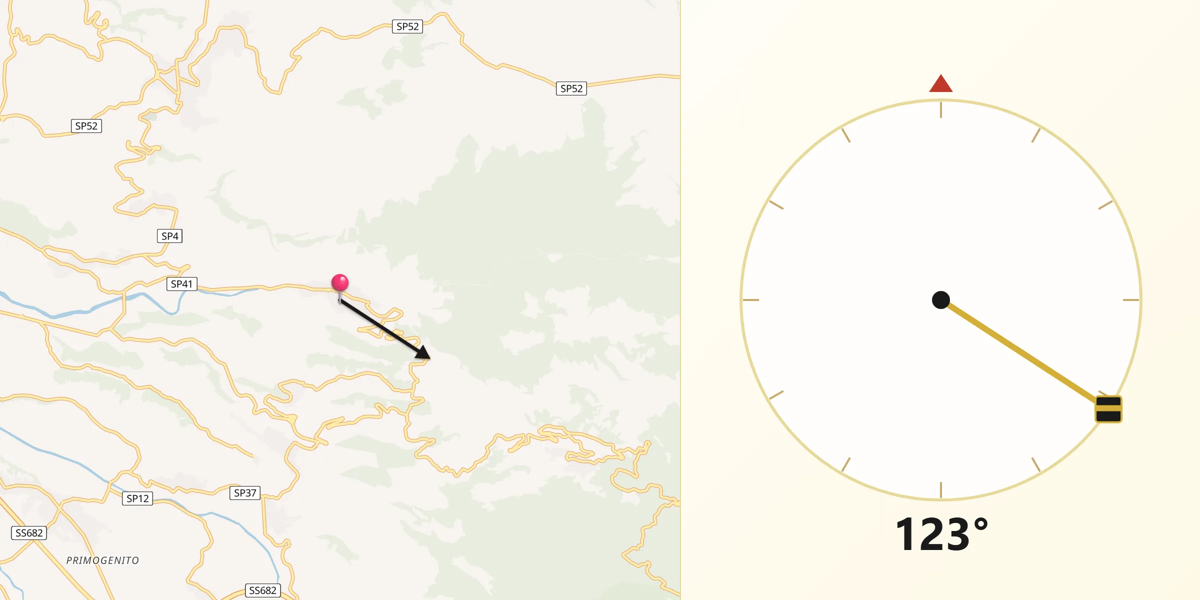 Direzione della Qibla da Galatro