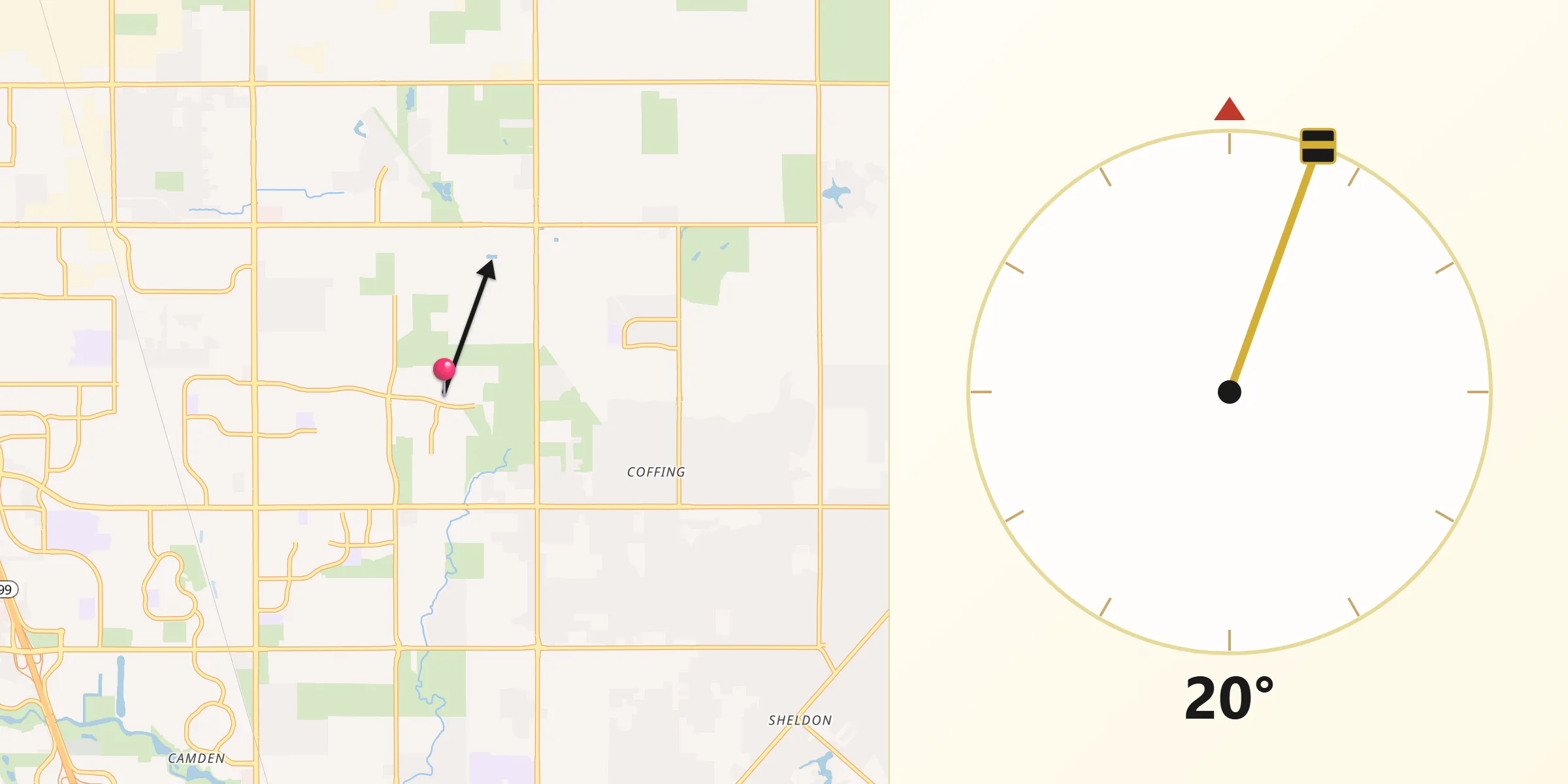 Qibla Direction from Vineyard