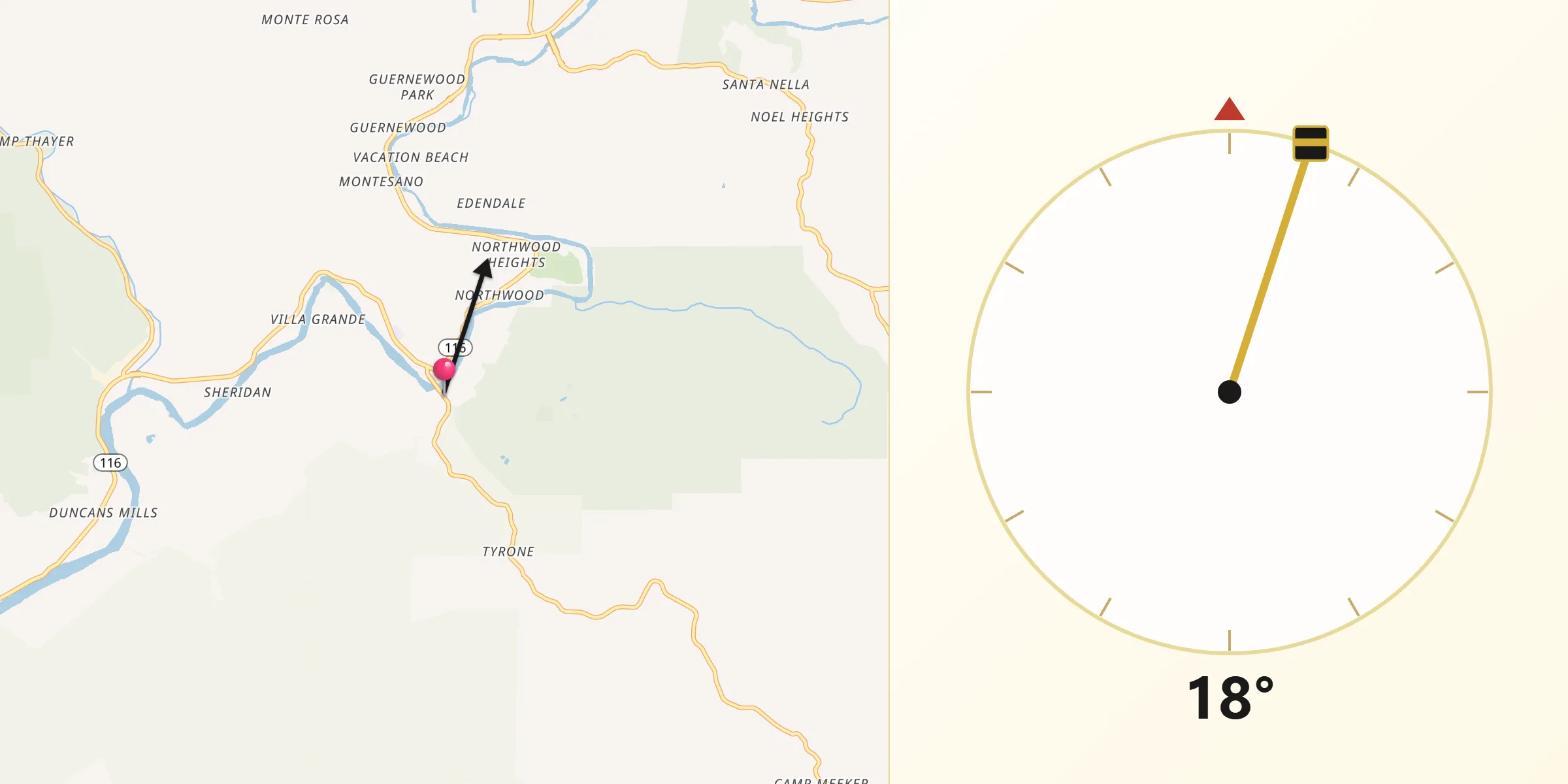 Qibla Direction from Monte Rio