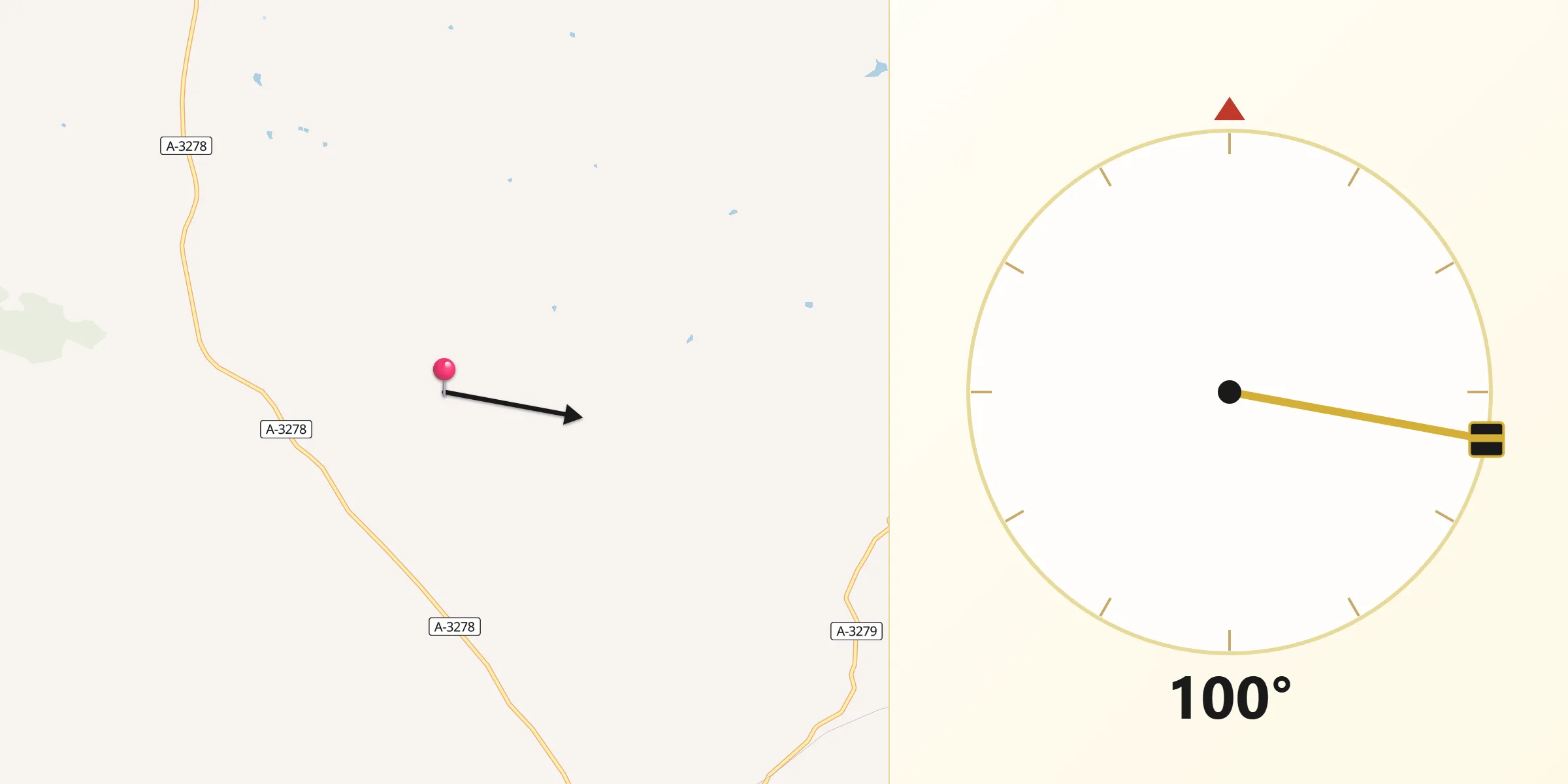 Dirección de la Qibla desde Valsequillo