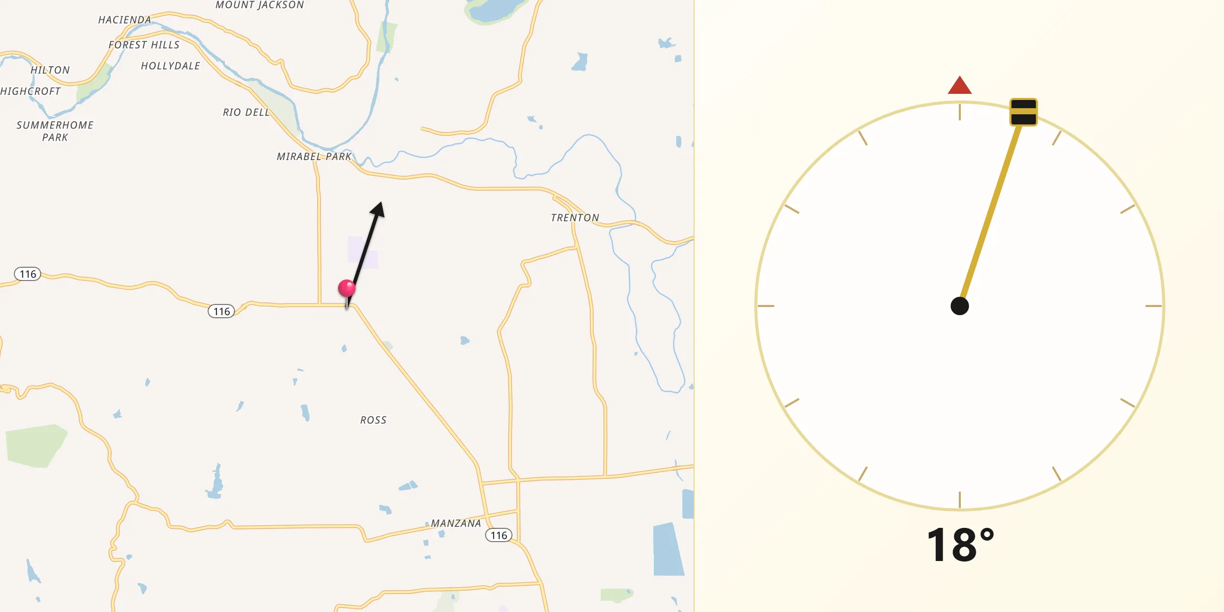 Qibla Direction from Forestville