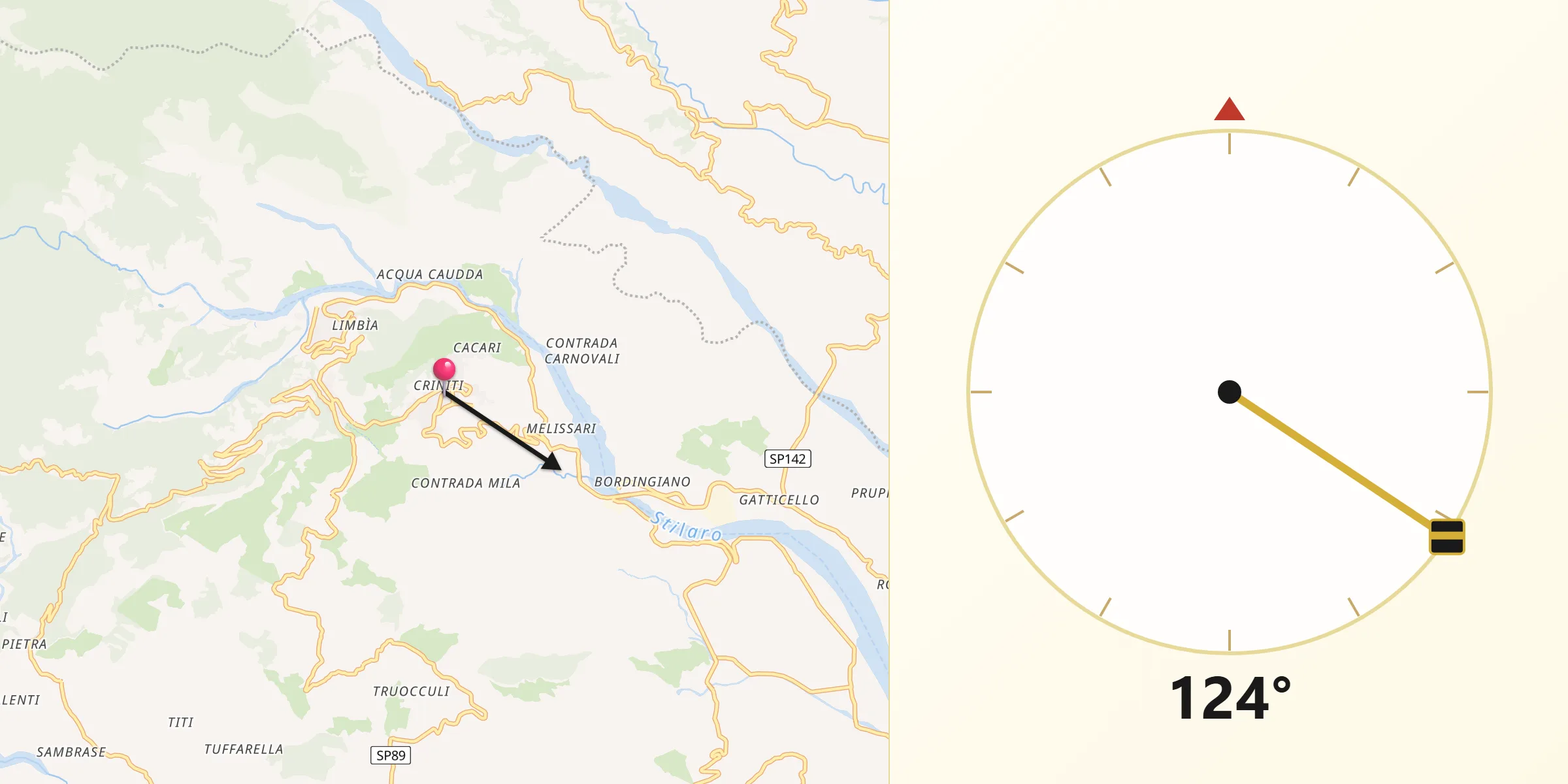 Direzione della Qibla da Stilo