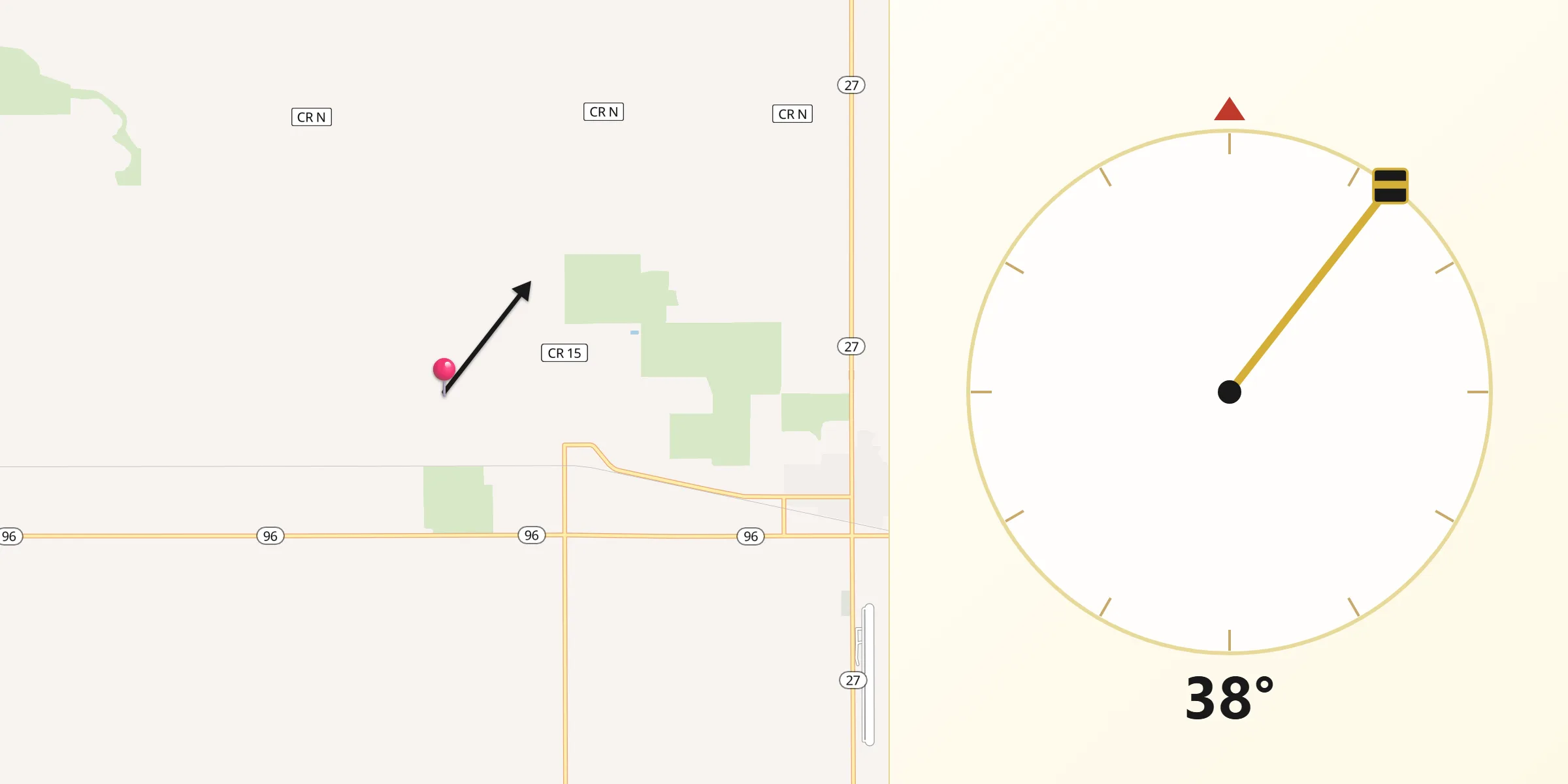 Qibla Direction from Greeley County