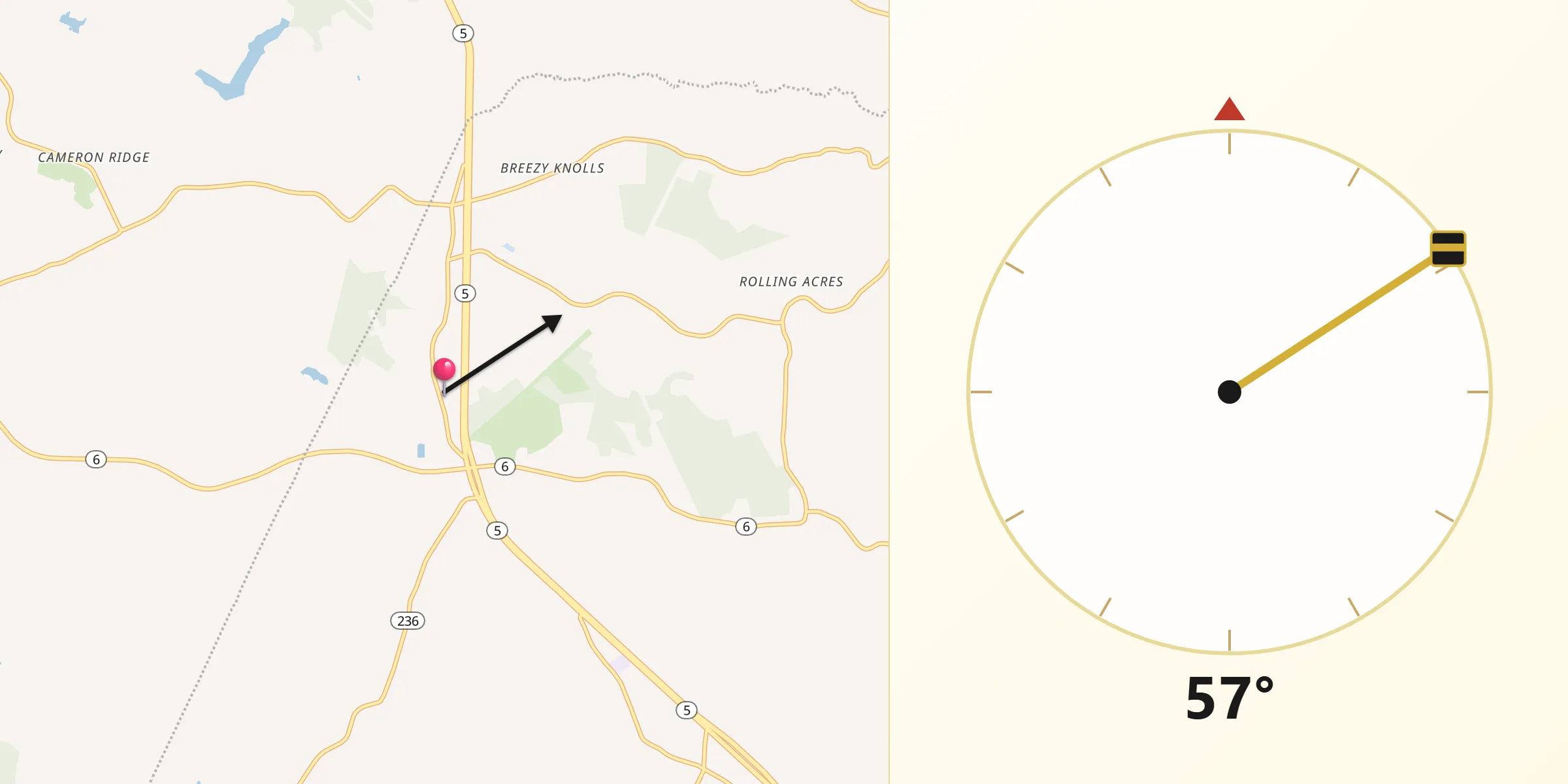 Qibla Direction from Charlotte Hall