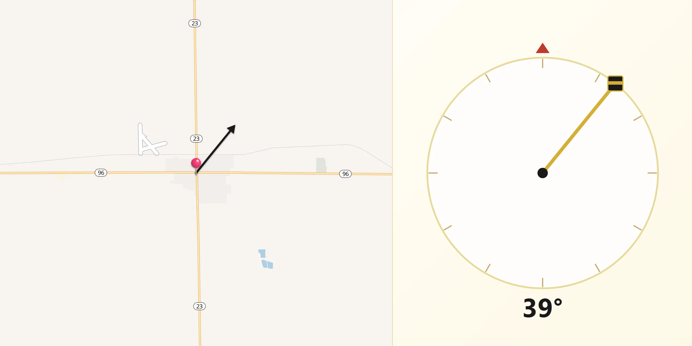Qibla Direction from Dighton