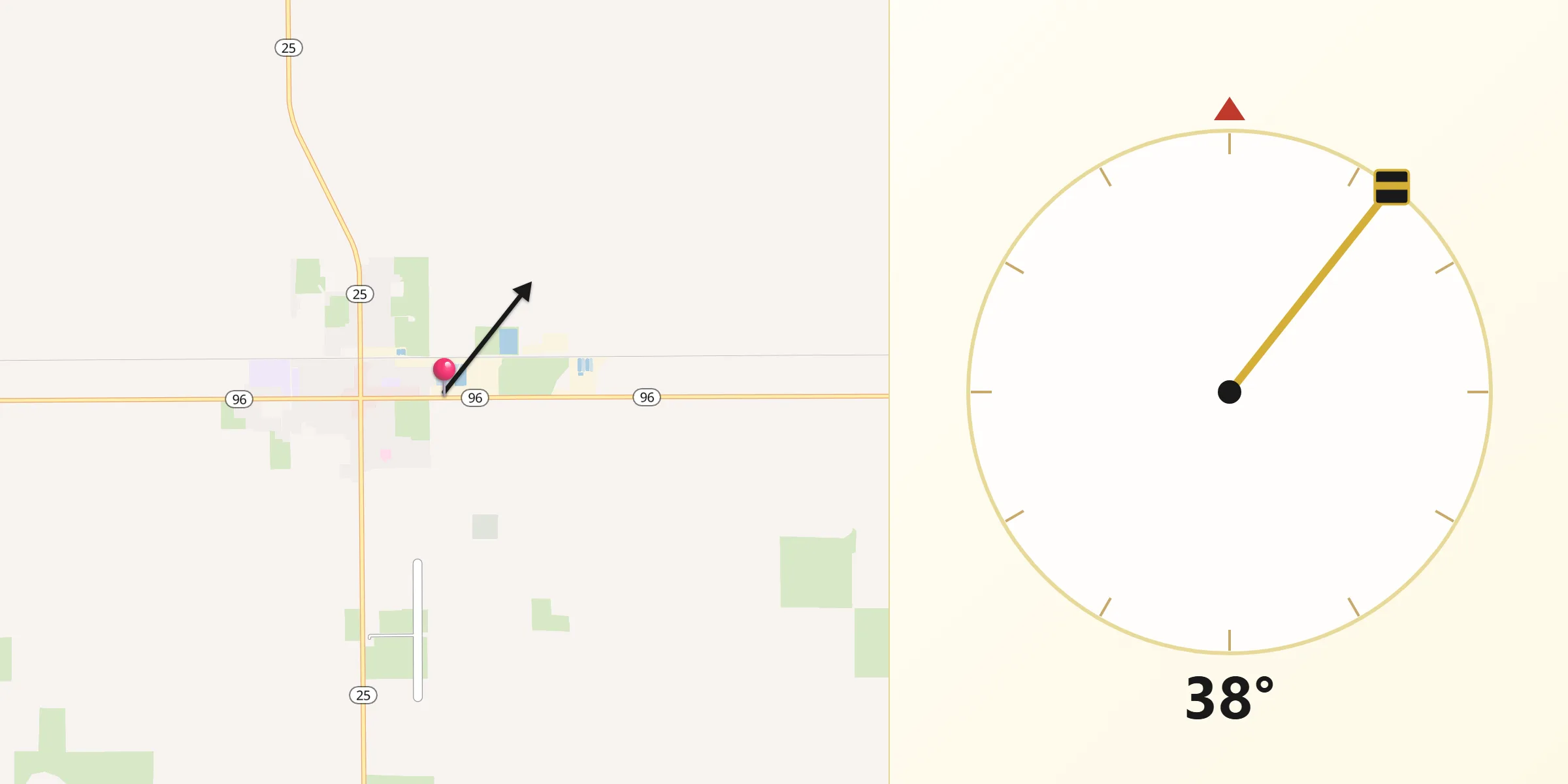 Qibla Direction from Wichita County