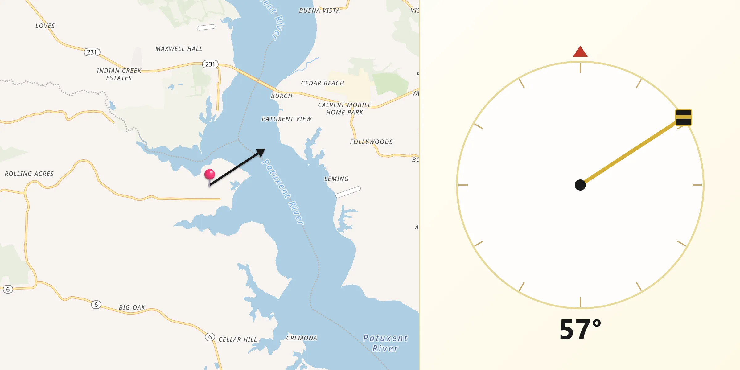 Qibla Direction from Golden Beach