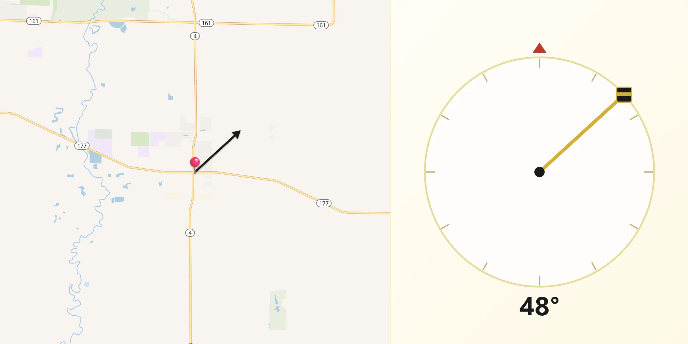Qibla Direction from Mascoutah