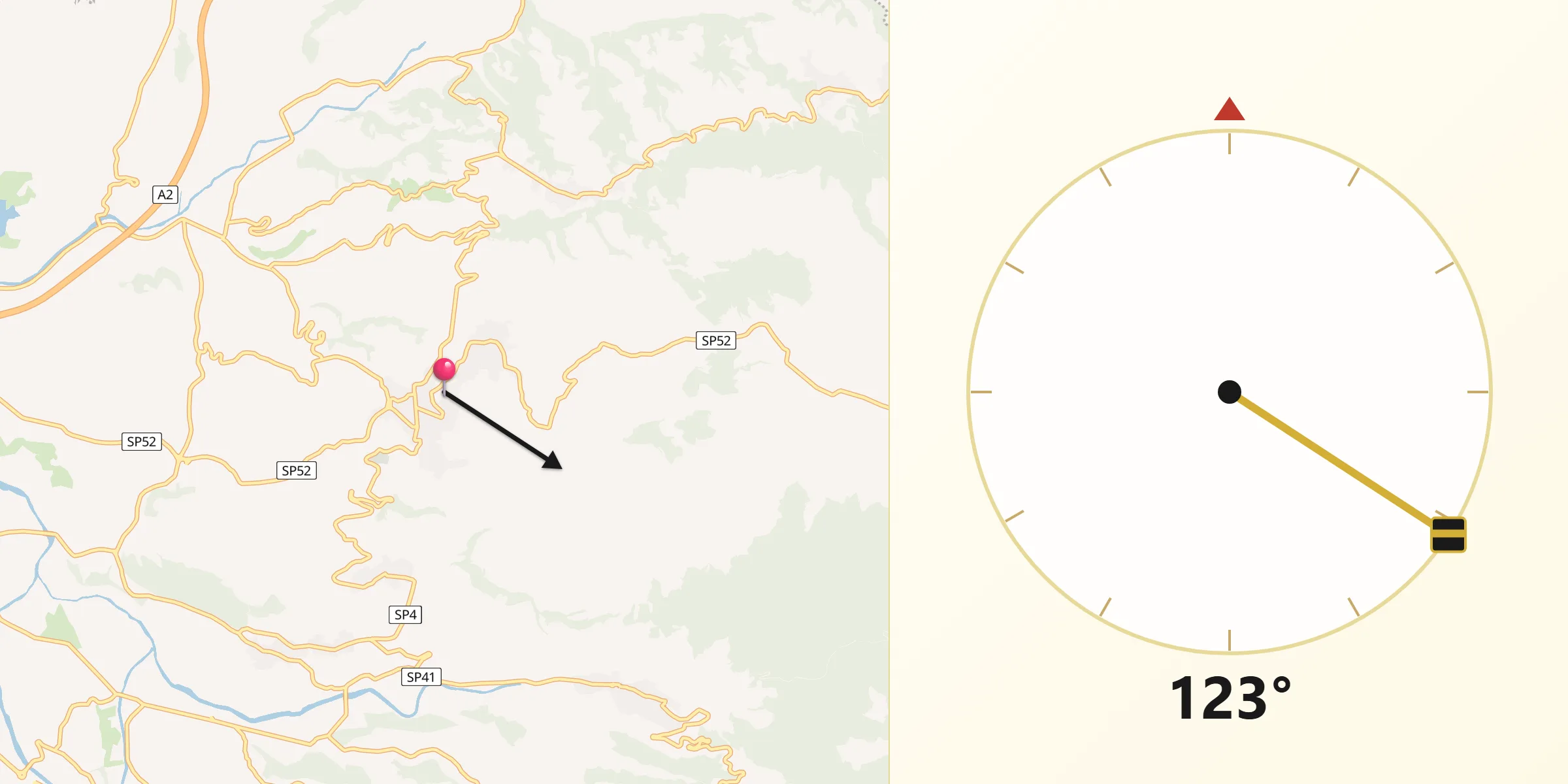 Direzione della Qibla da Laureana di Borrello