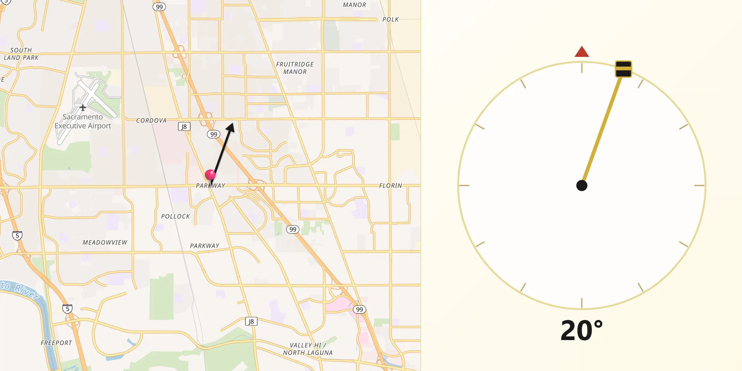 Qibla Direction from Parkway