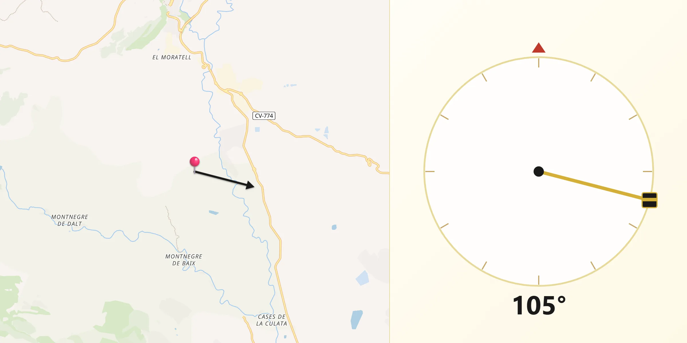 Dirección de la Qibla desde Provincia de Alicante