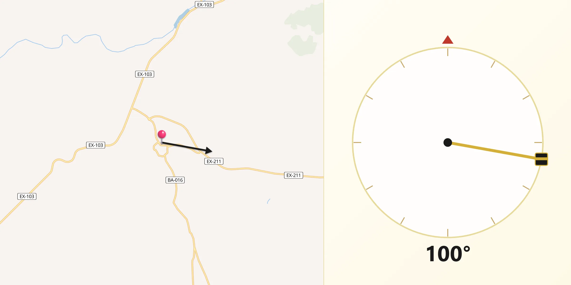 Dirección de la Qibla desde Campillo de Llerena