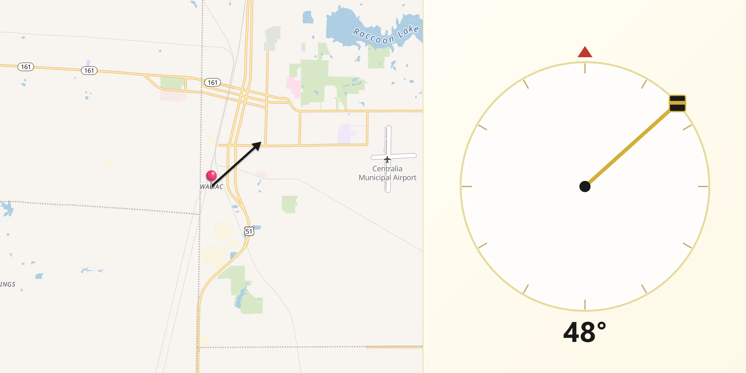 Qibla Direction from Wamac
