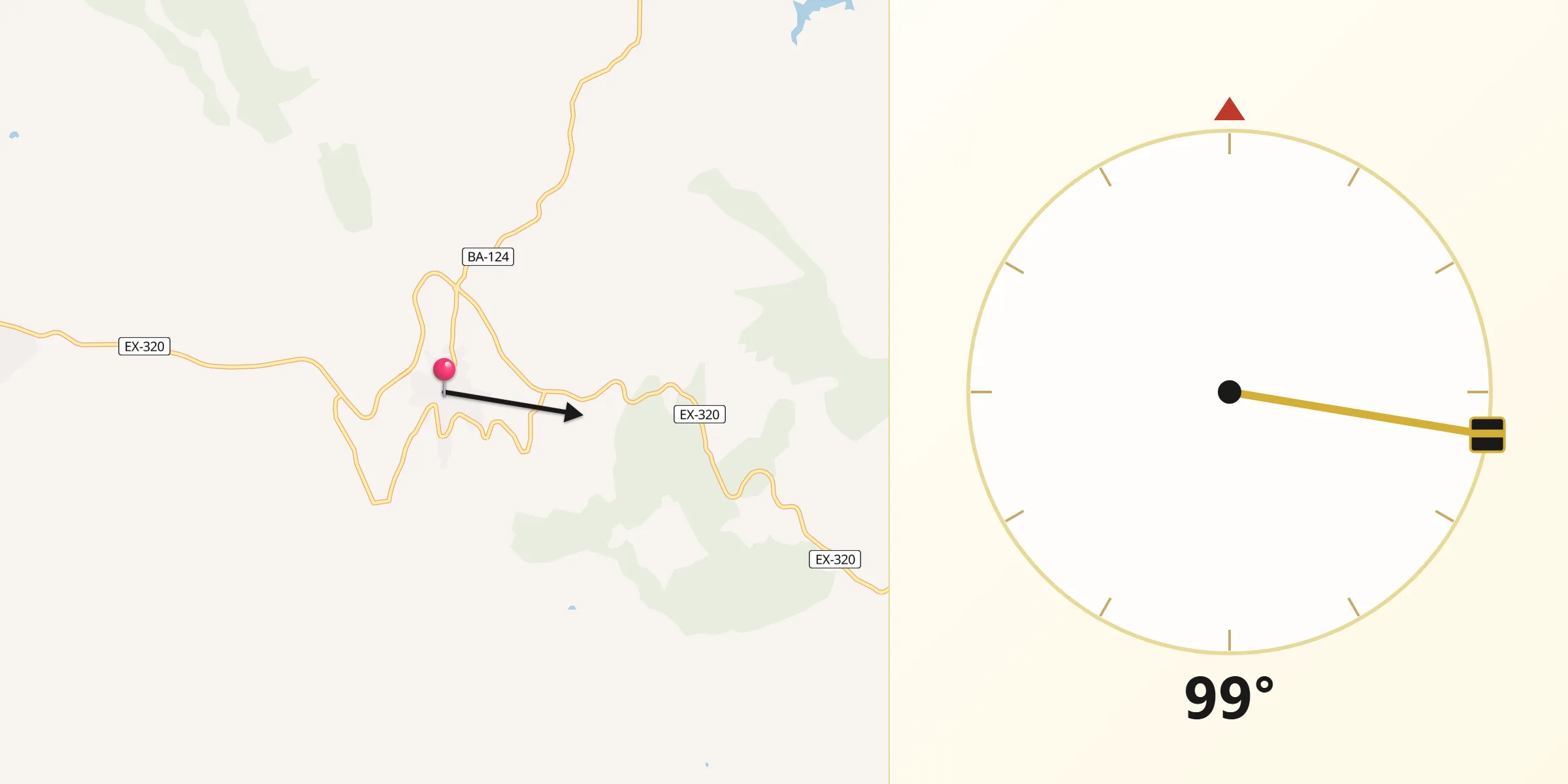 Dirección de la Qibla desde Salvaleón