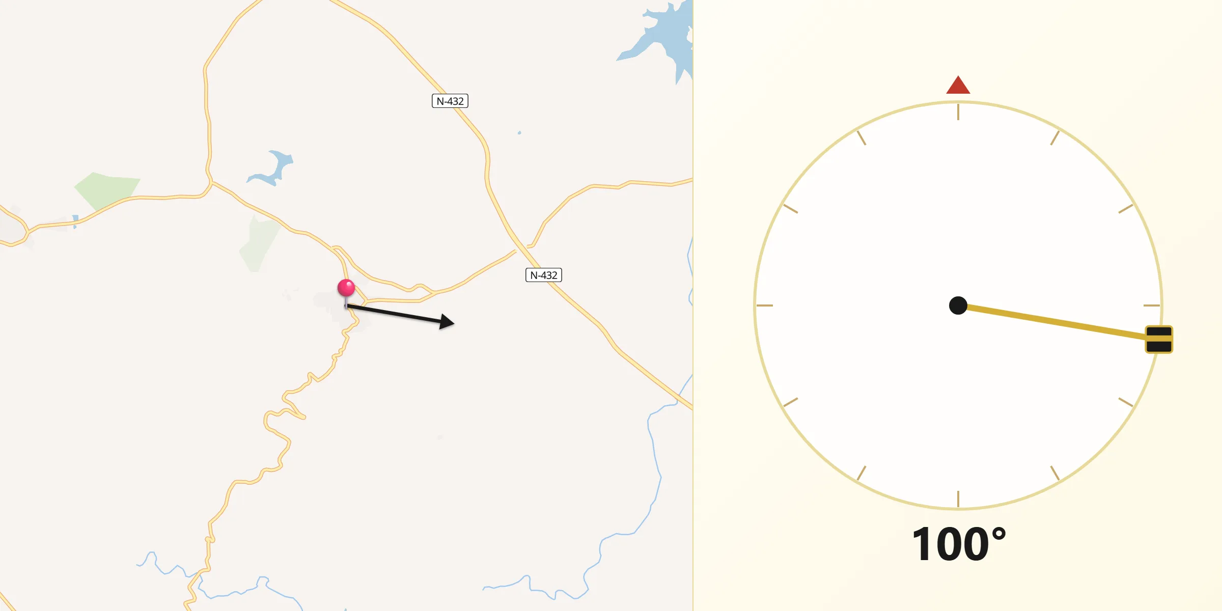 Dirección de la Qibla desde Feria