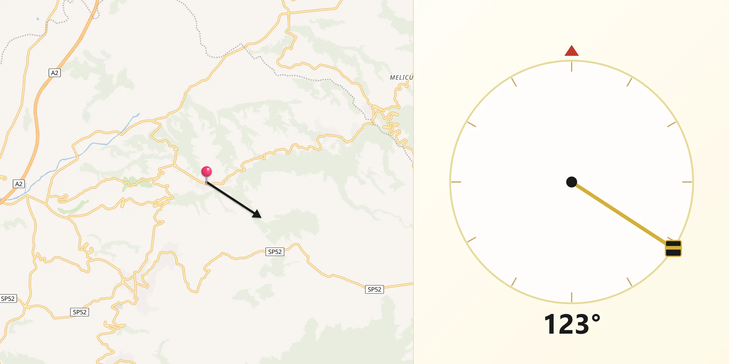 Direzione della Qibla da Serrata