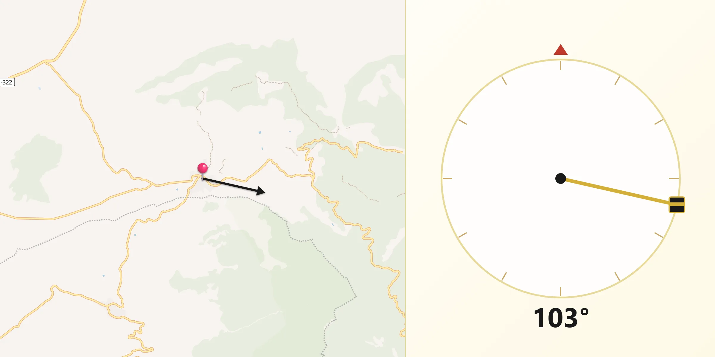 Dirección de la Qibla desde Bienservida