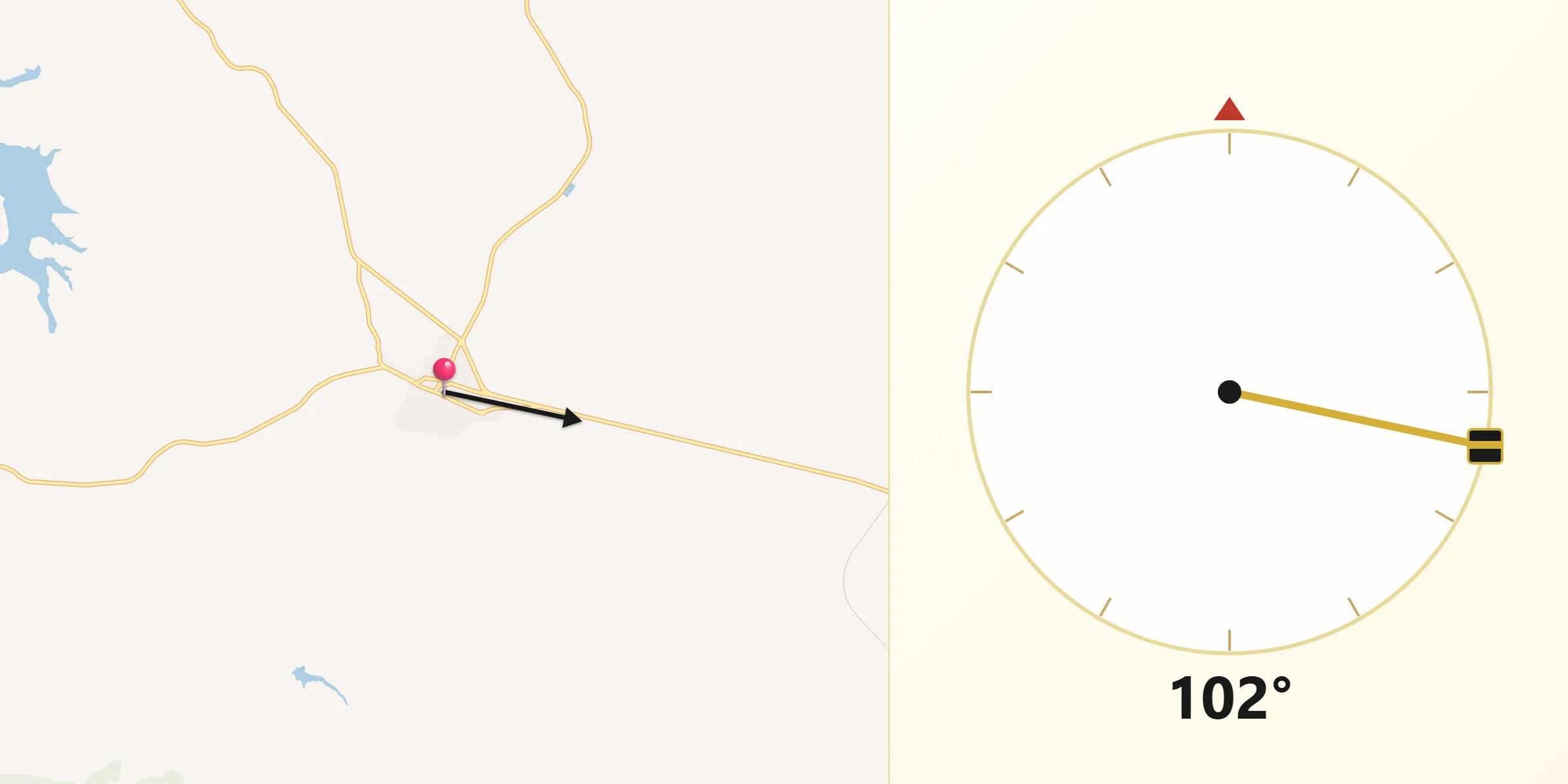 Dirección de la Qibla desde Viso del Marqués
