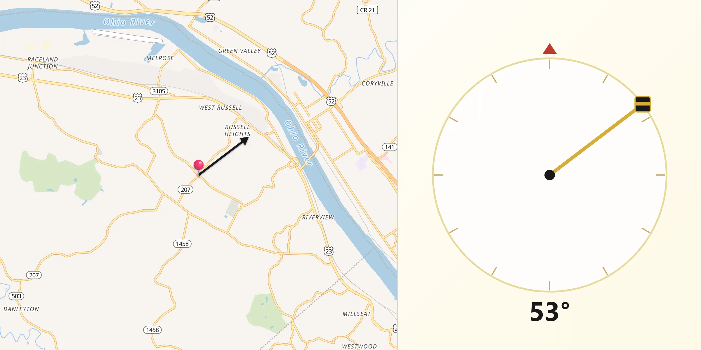 Qibla Direction from Flatwoods
