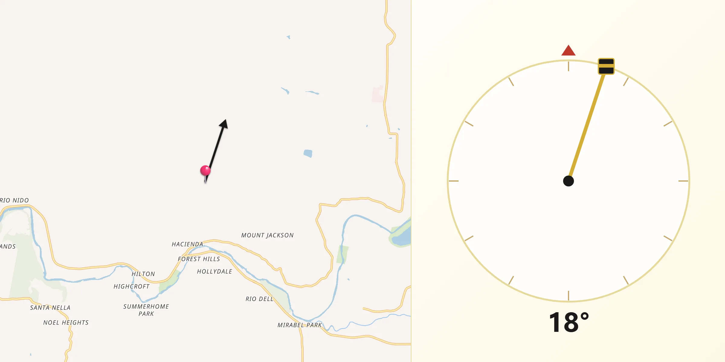 Qibla Direction from Sonoma County