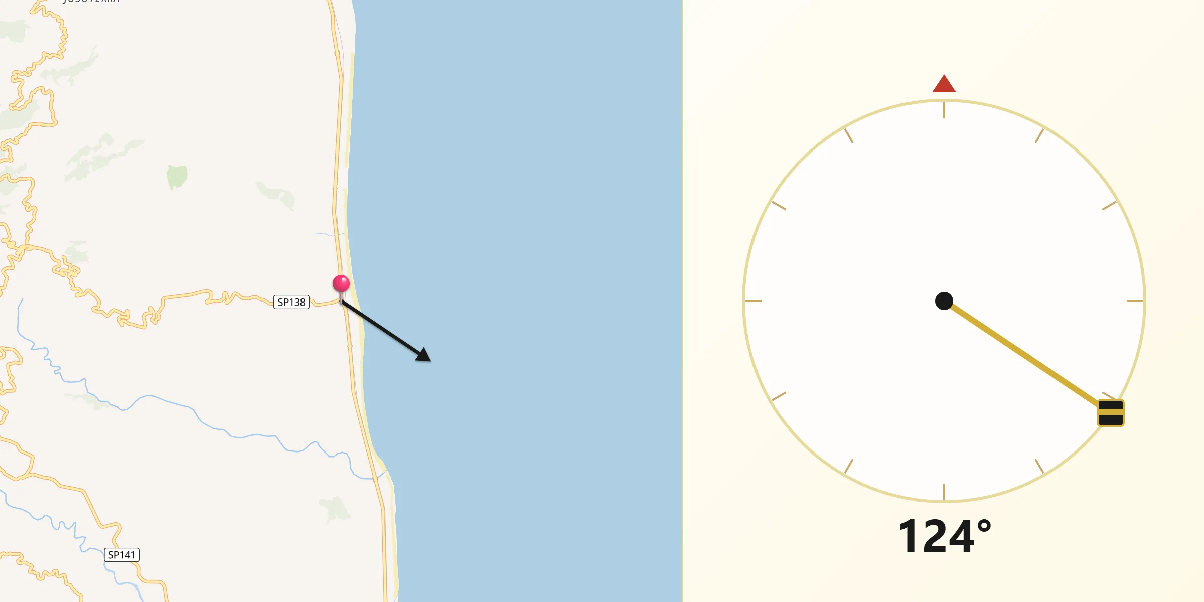 Direzione della Qibla da Santa Caterina dello Ionio Marina