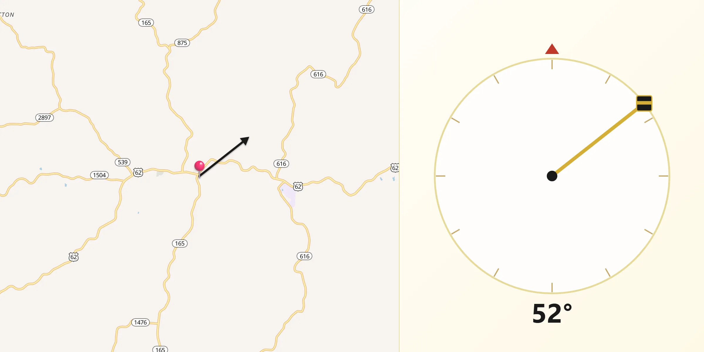 Qibla Direction from Mount Olivet