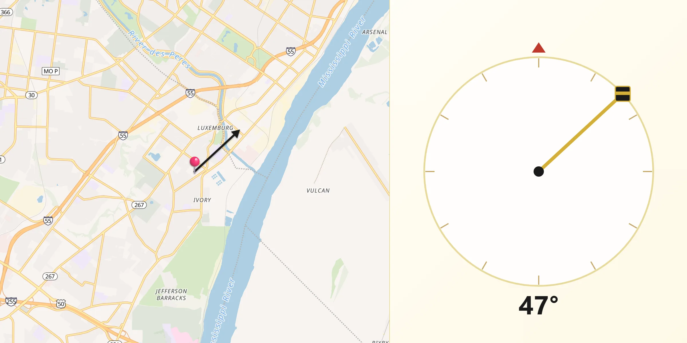 Qibla Direction from Lemay