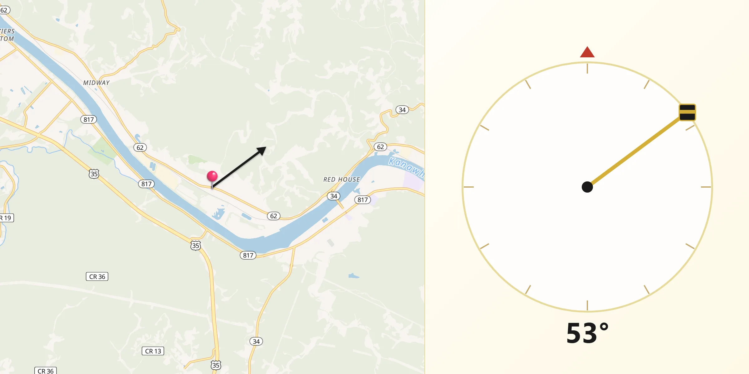 Qibla Direction from Eleanor