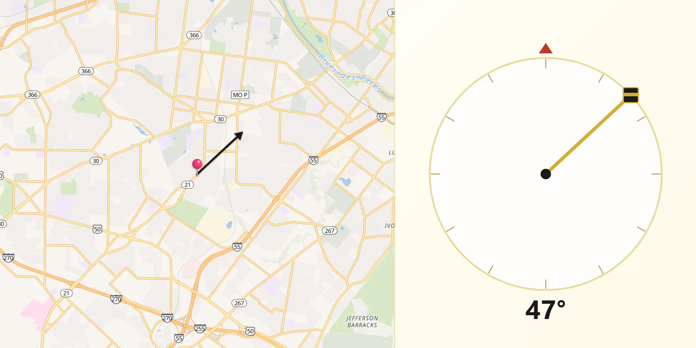 Qibla Direction from Lakeshire
