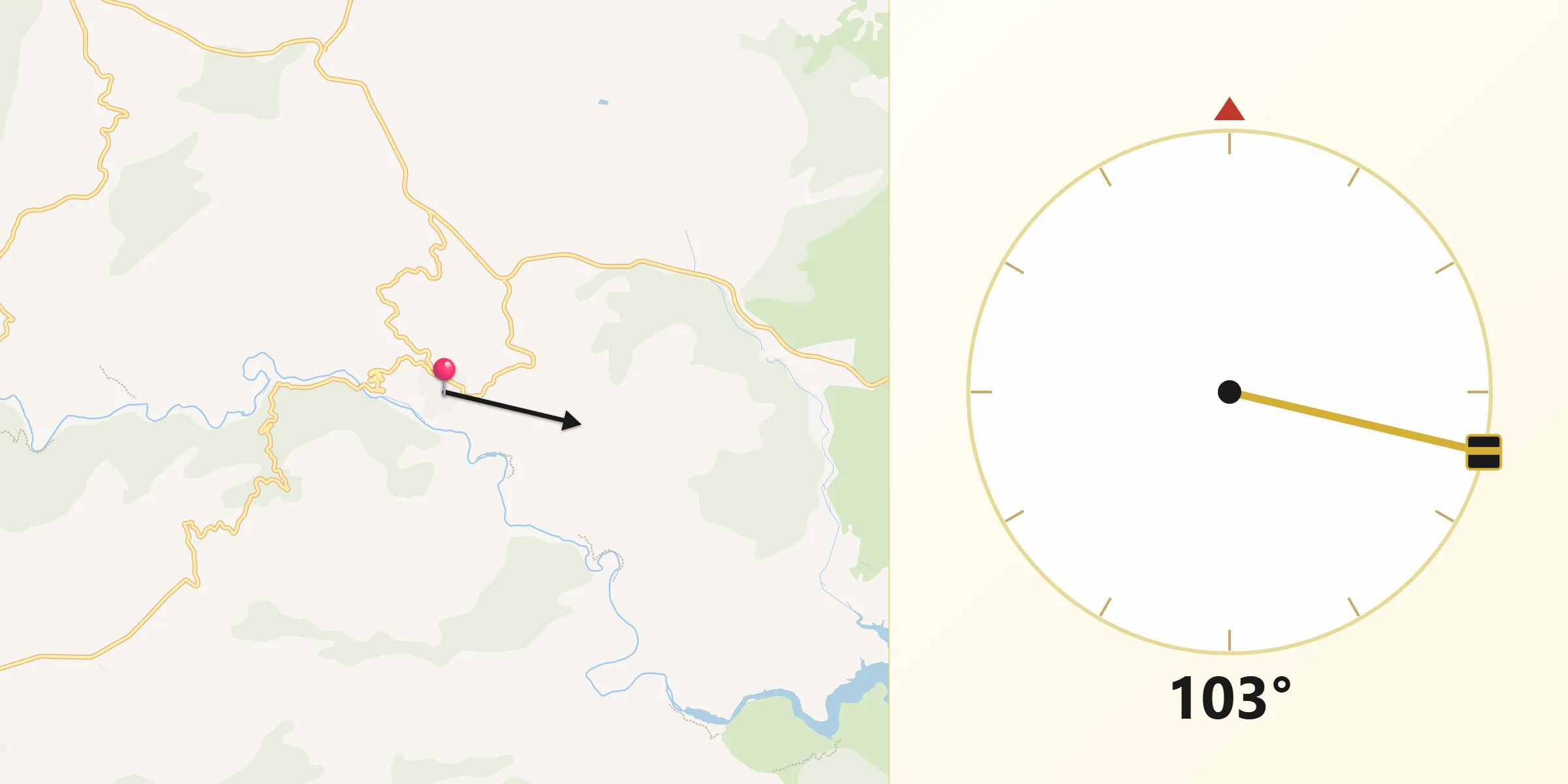 Dirección de la Qibla desde Liétor