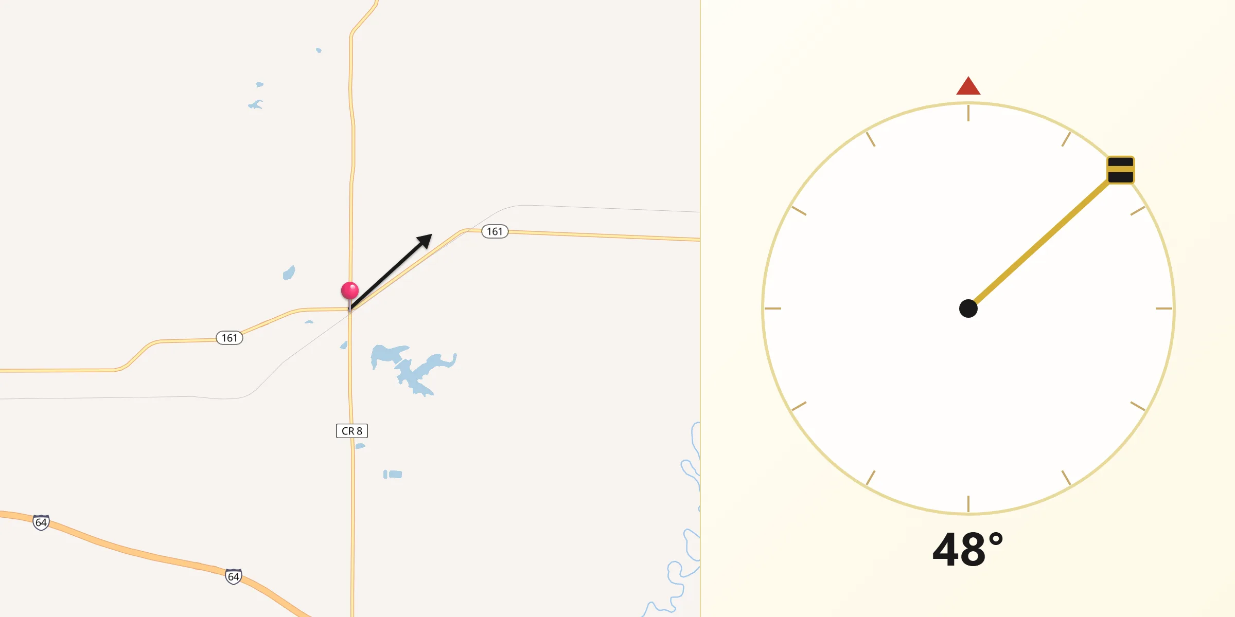 Qibla Direction from Albers
