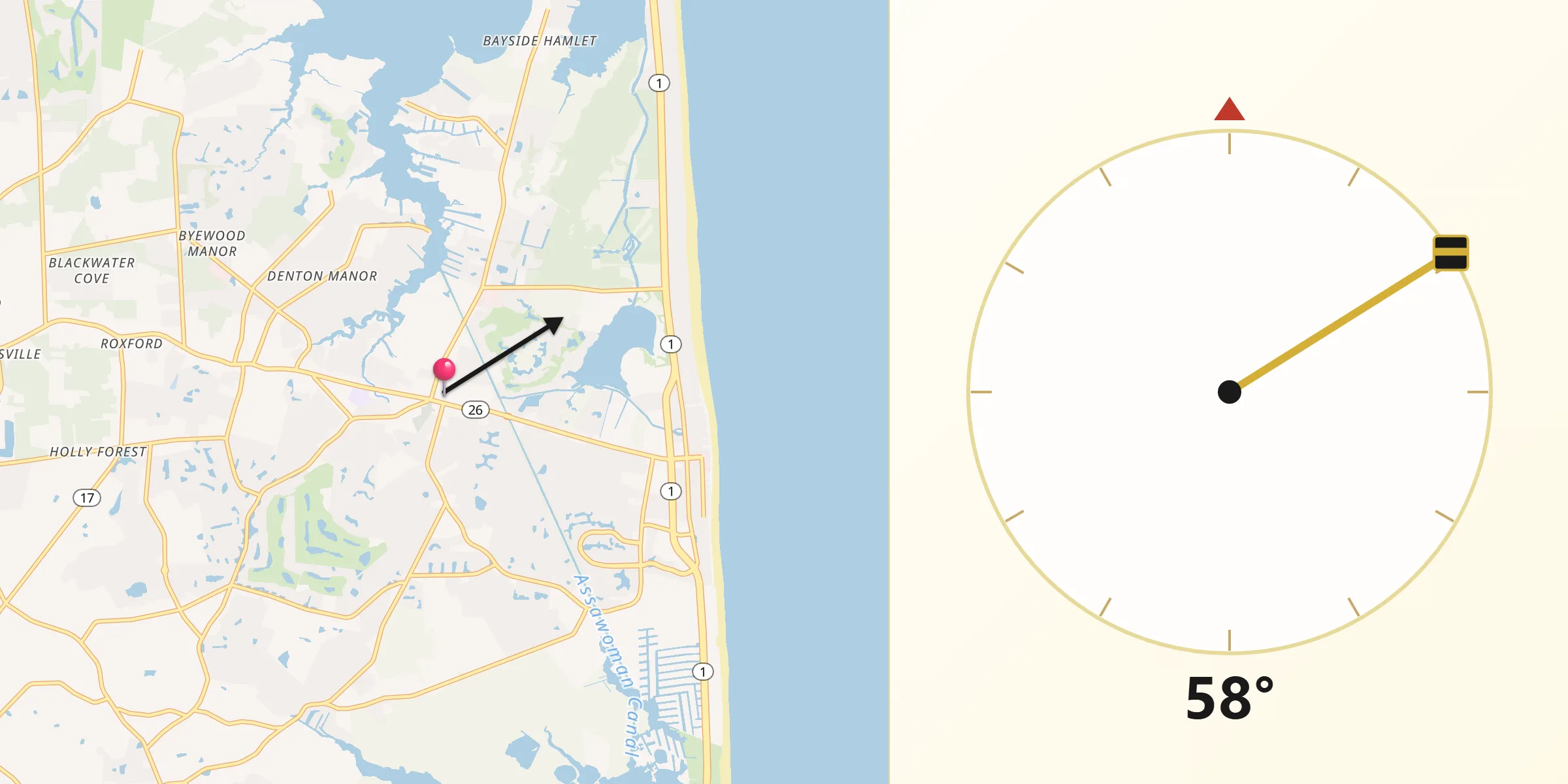 Qibla Direction from Ocean View