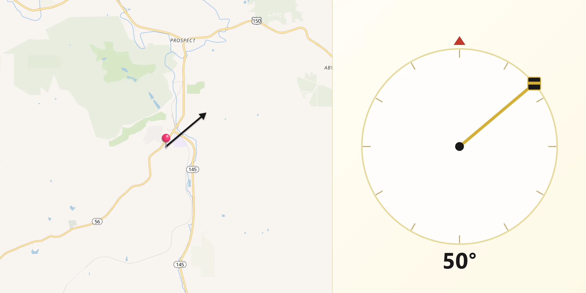 Qibla Direction from French Lick