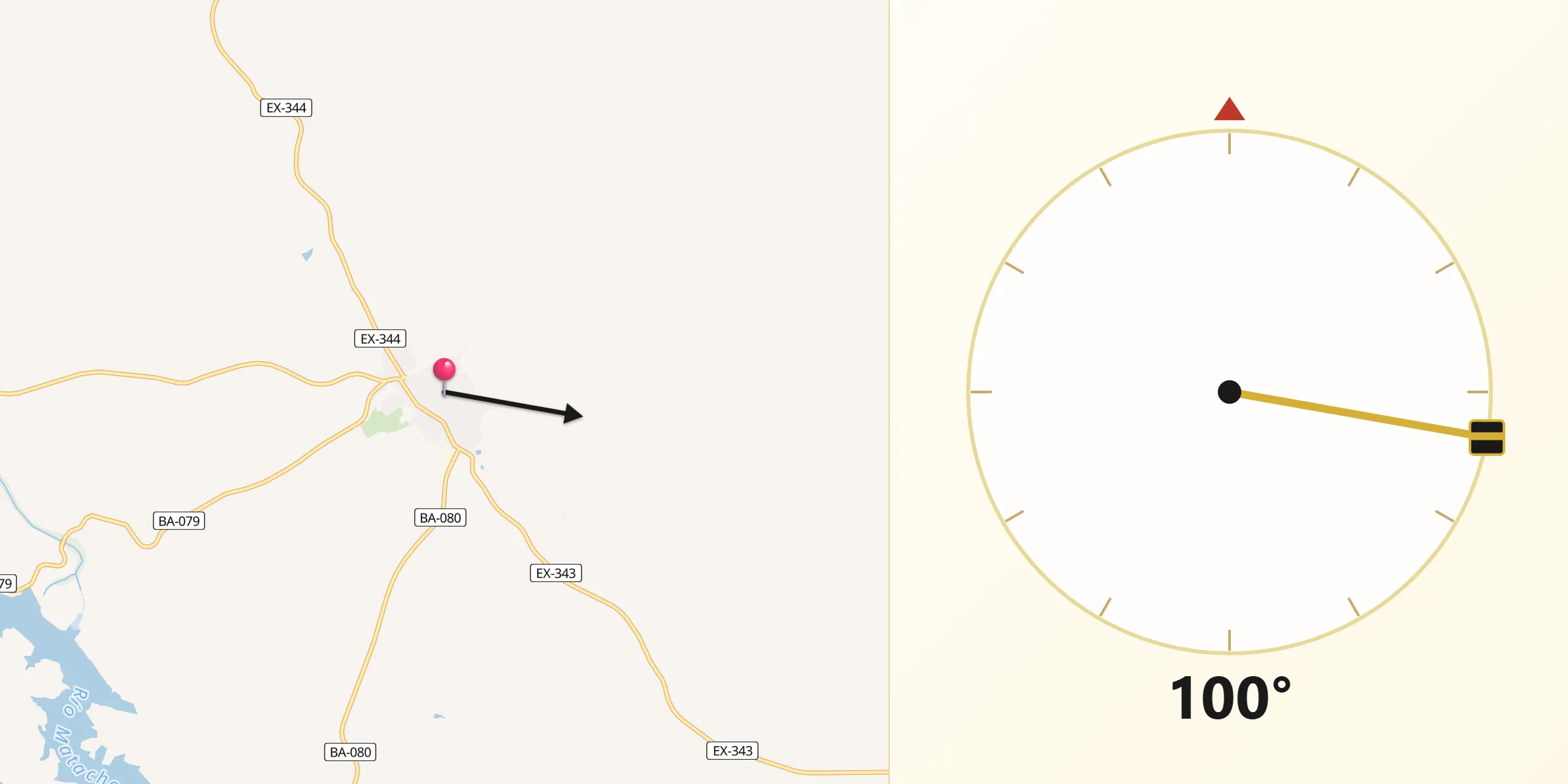 Dirección de la Qibla desde Hornachos