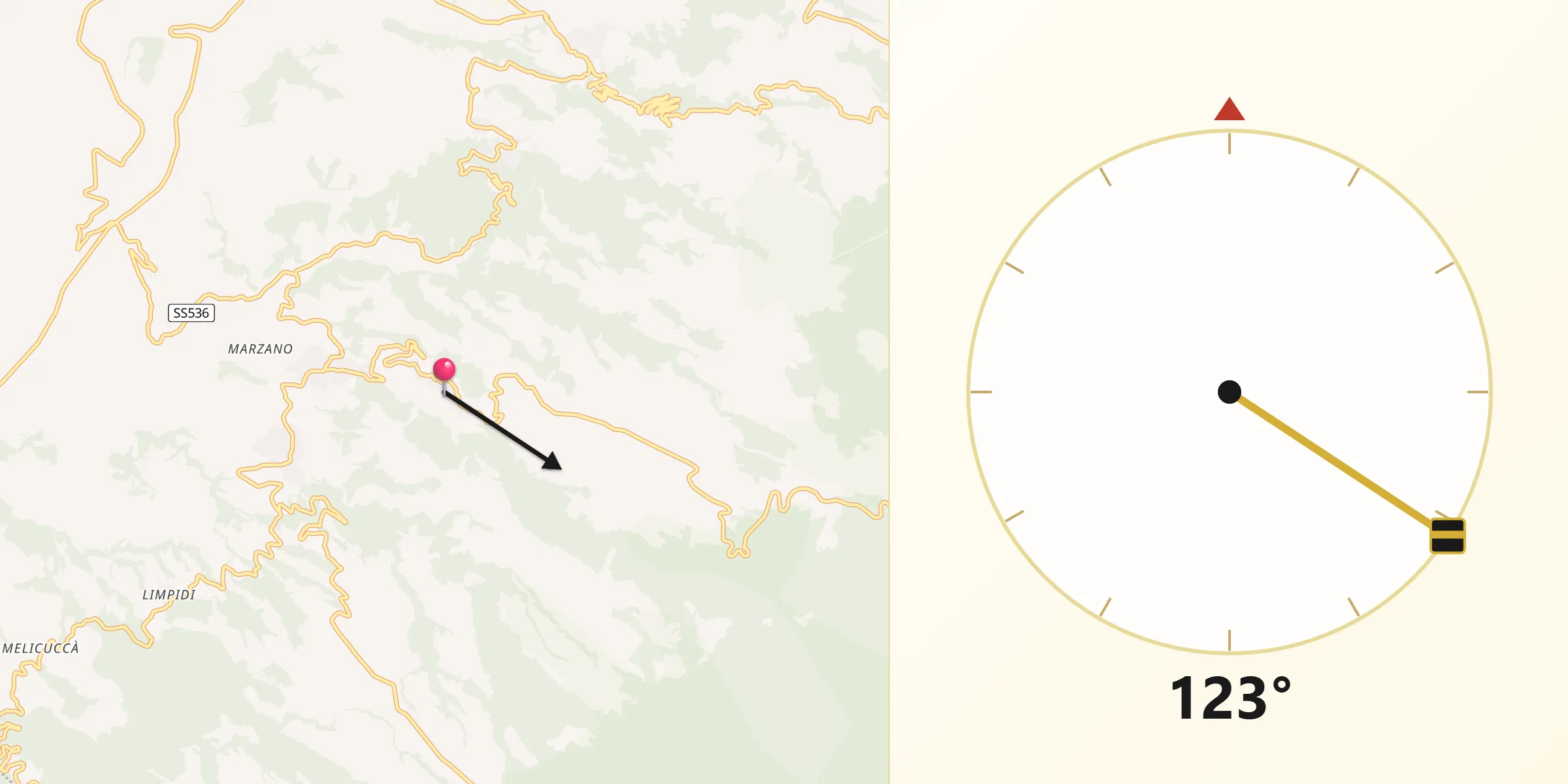 Direzione della Qibla da Arena
