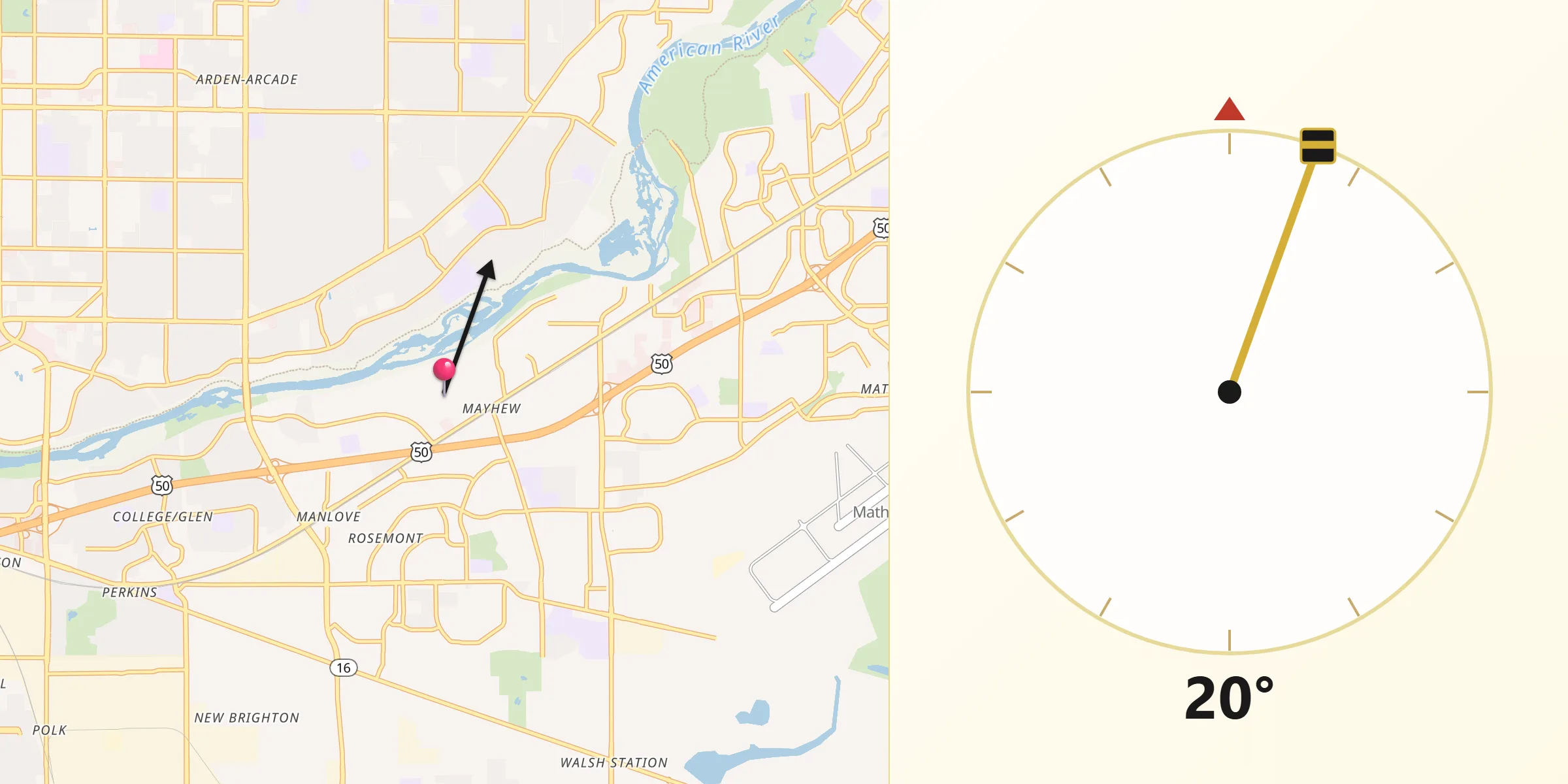 Qibla Direction from La Riviera