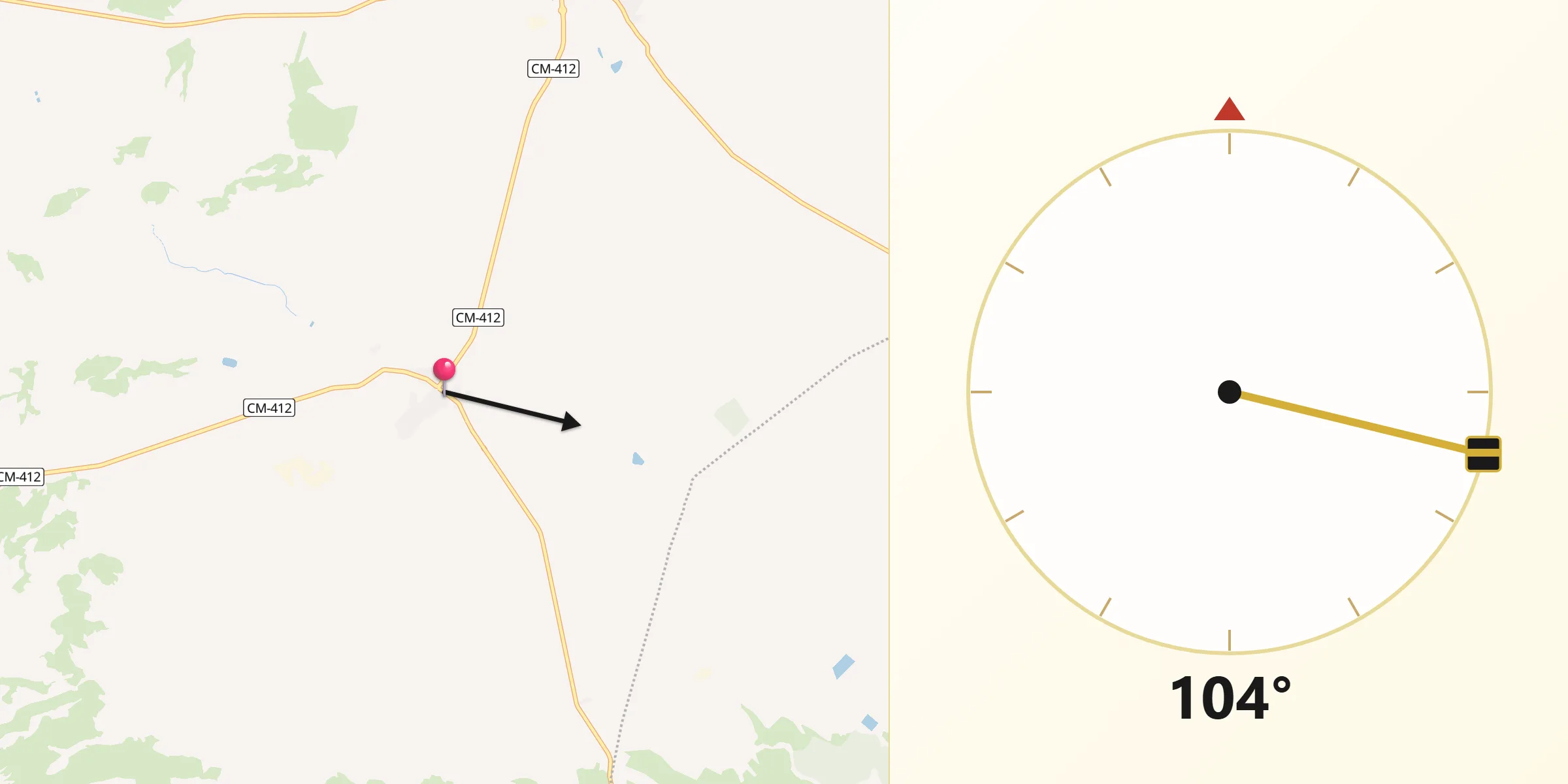 Dirección de la Qibla desde Albatana