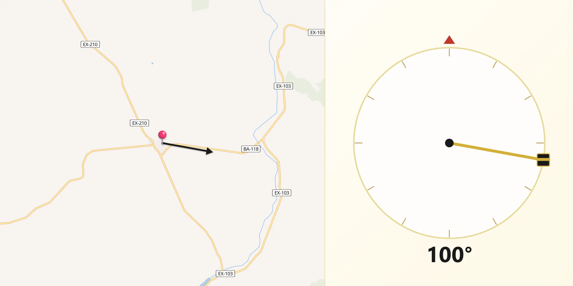 Dirección de la Qibla desde Retamal de Llerena