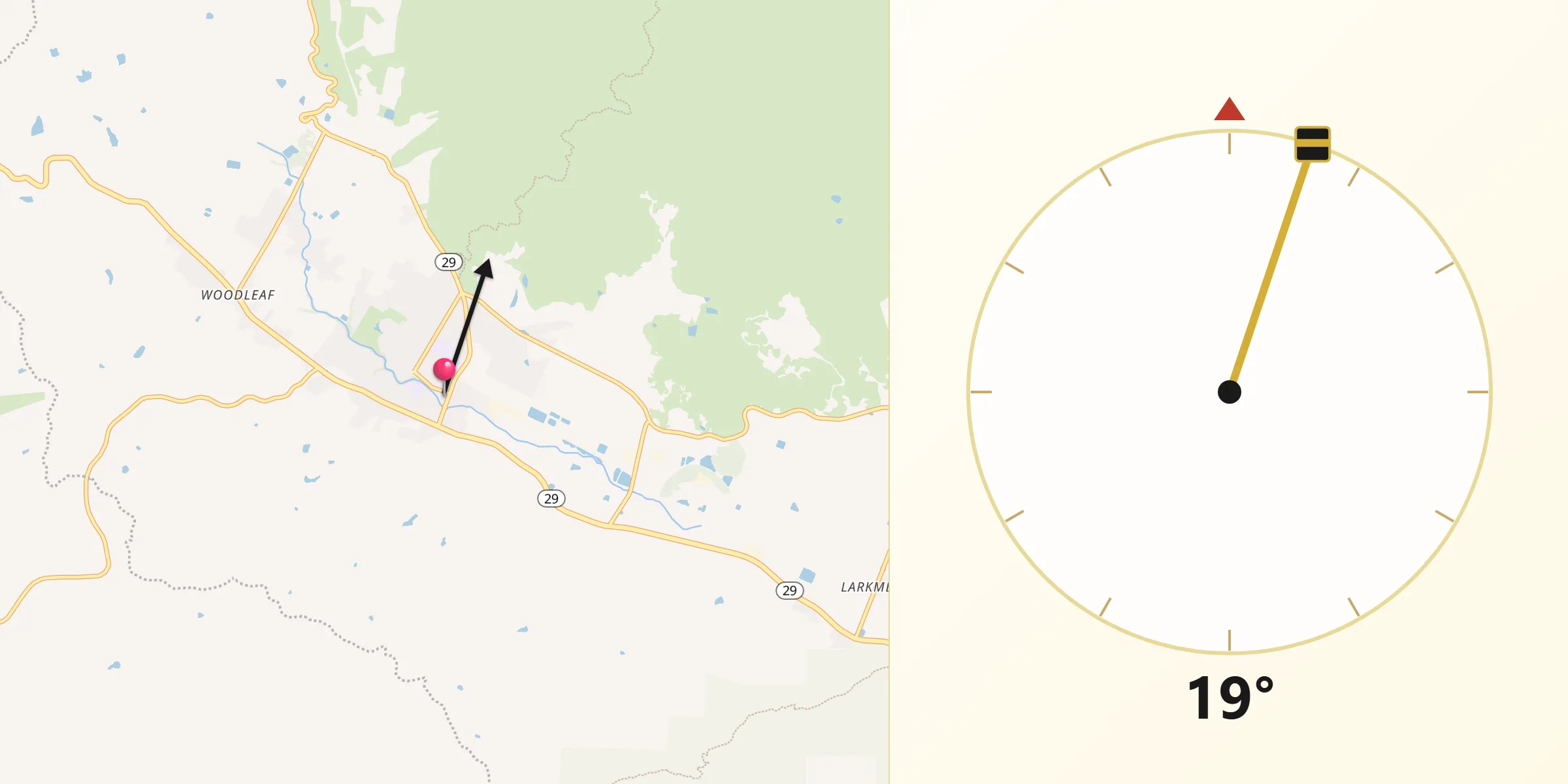 Qibla Direction from Calistoga