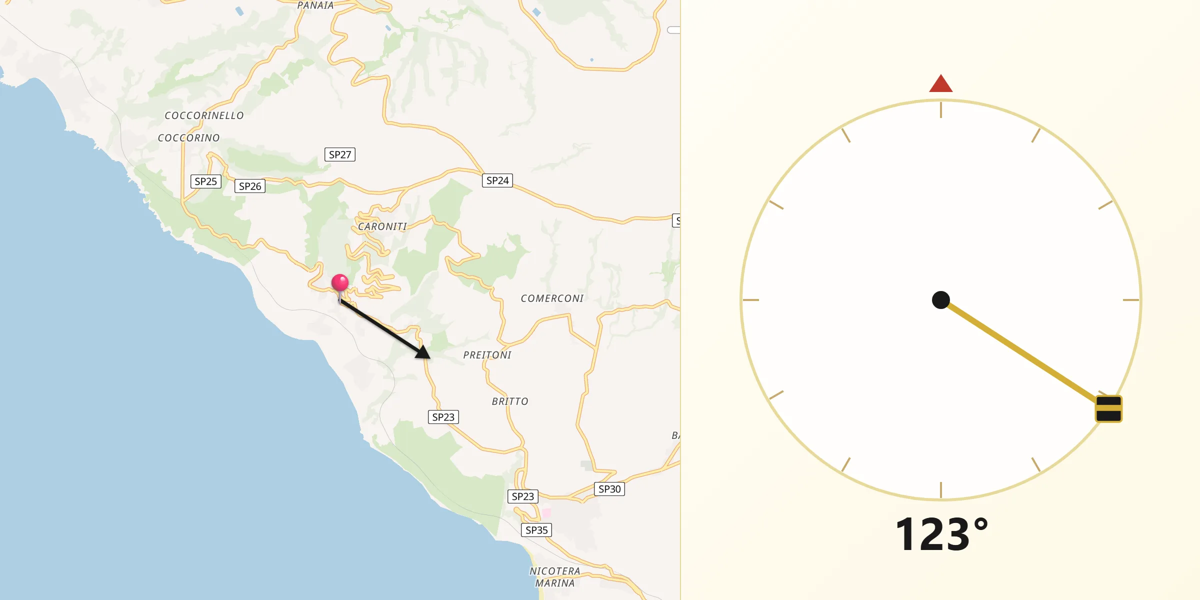 Direzione della Qibla da Joppolo