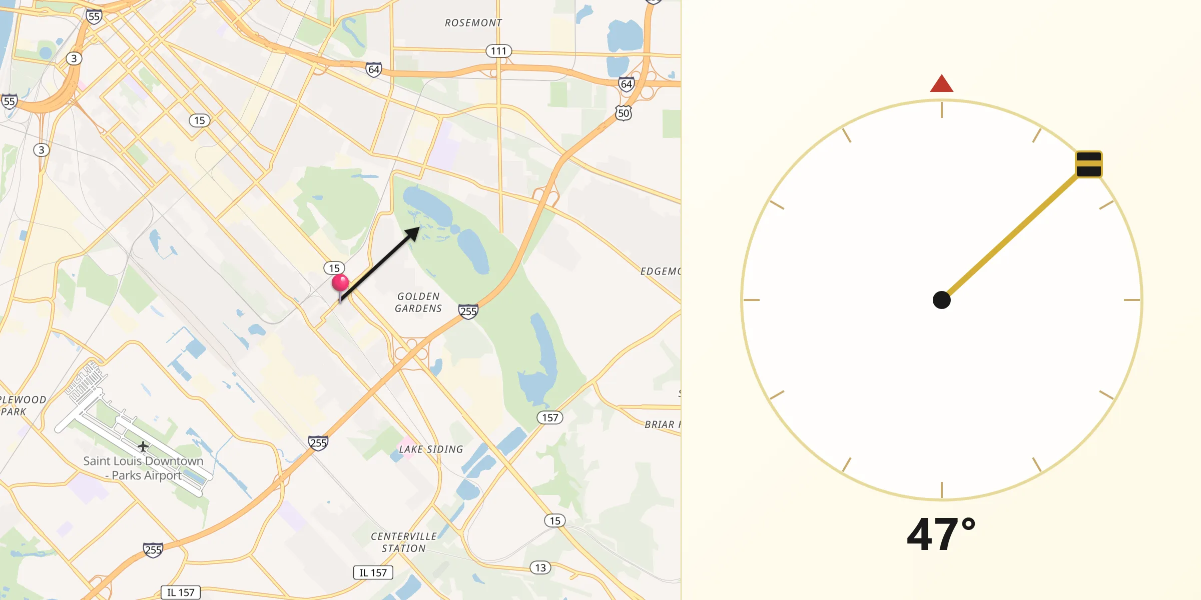 Qibla Direction from Alorton