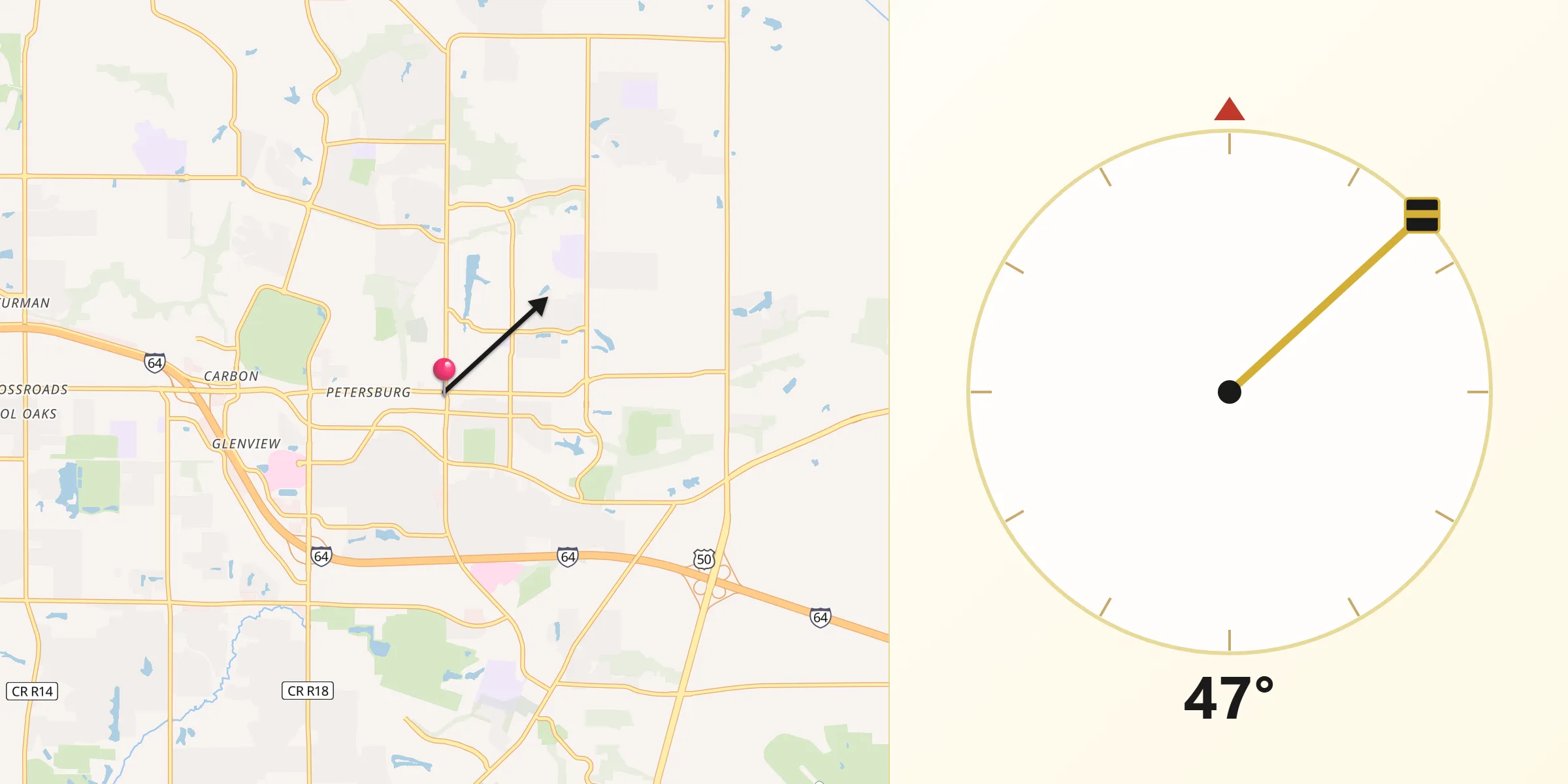 Qibla Direction from O'Fallon