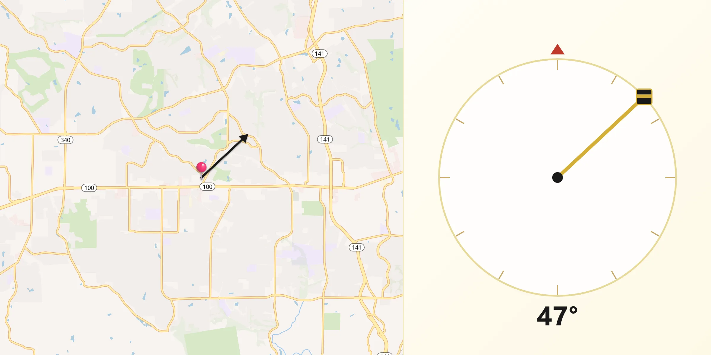 Qibla Direction from Ballwin