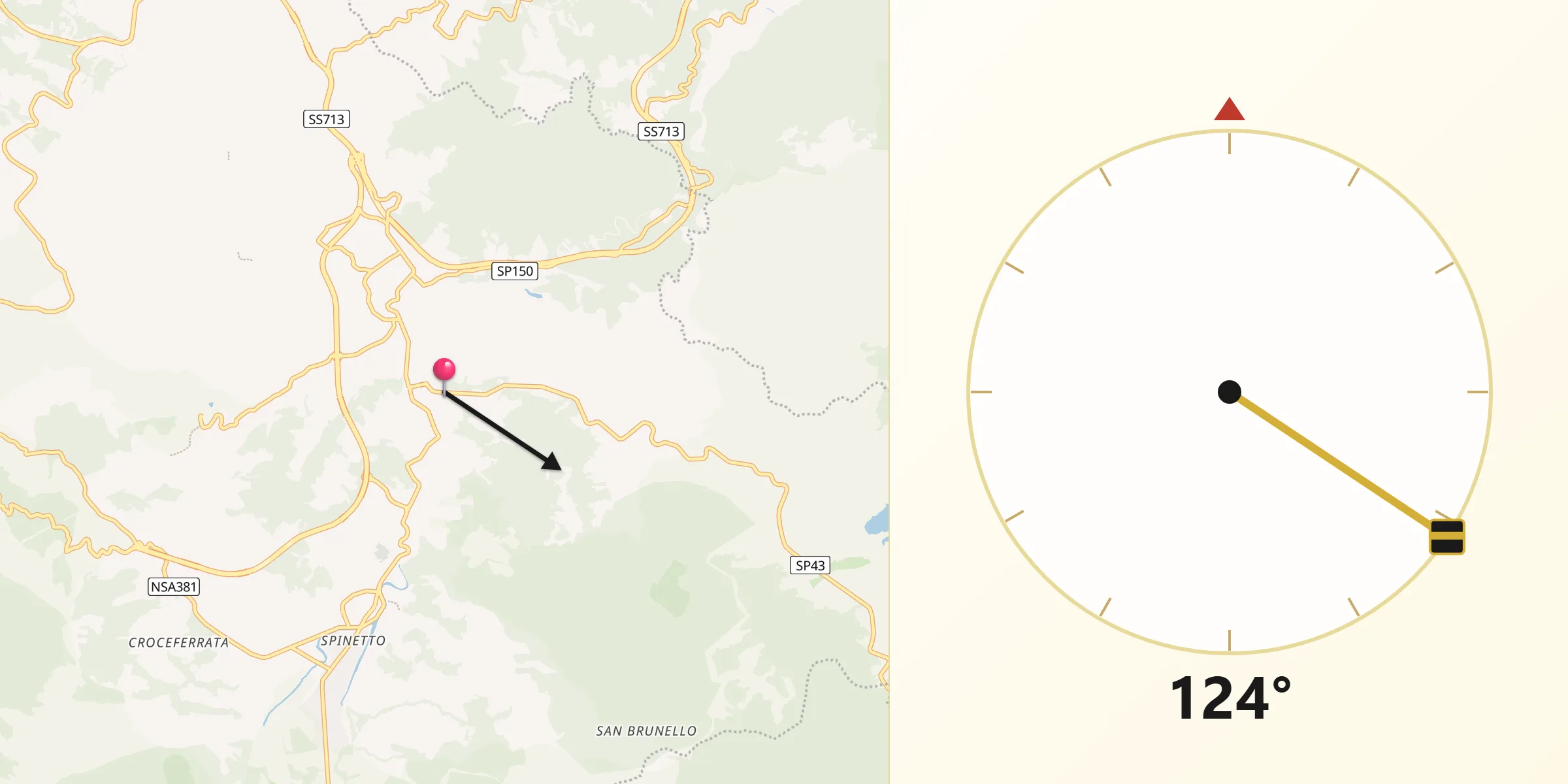 Direzione della Qibla da Brognaturo