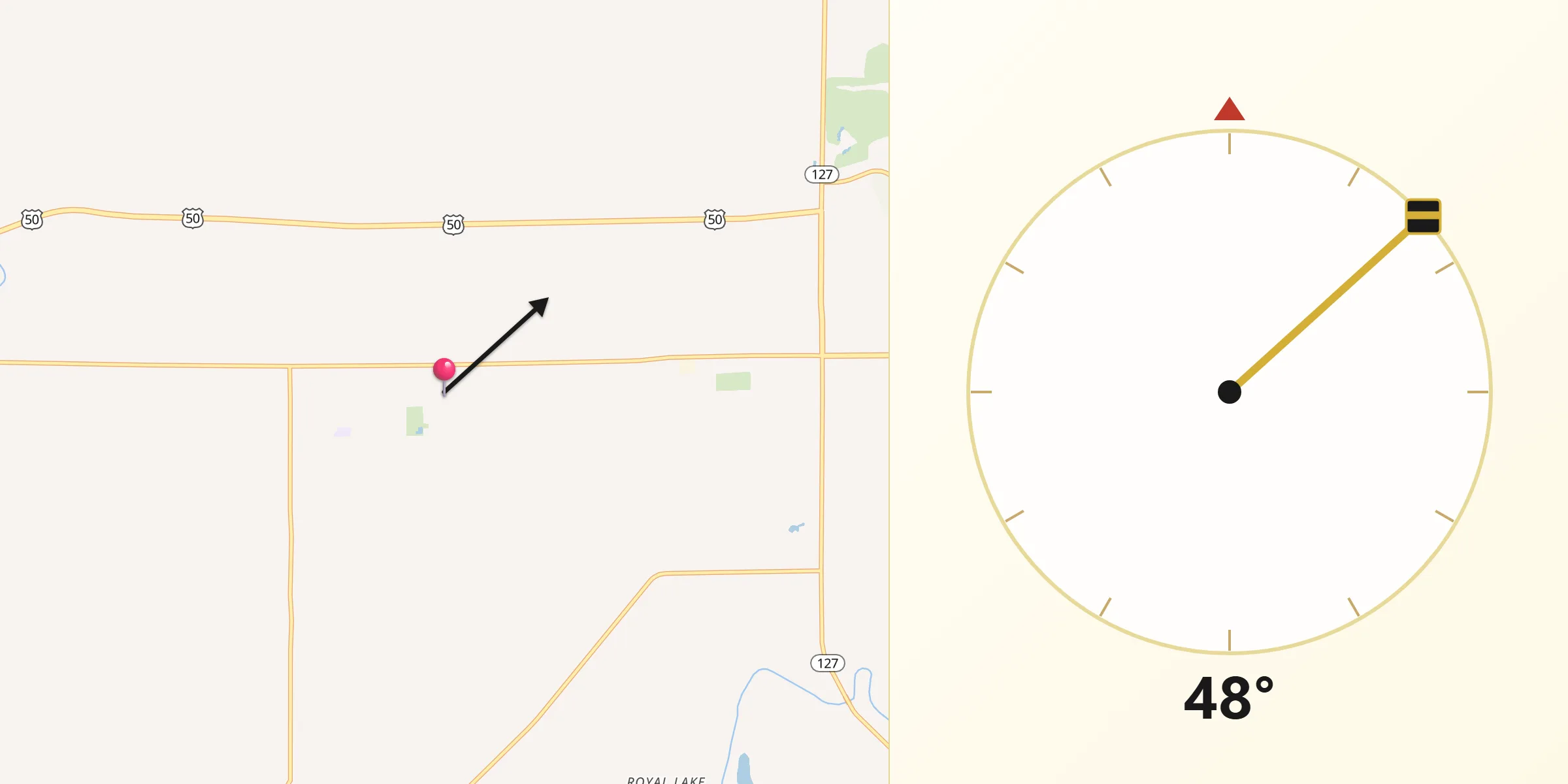 Qibla Direction from Clinton County
