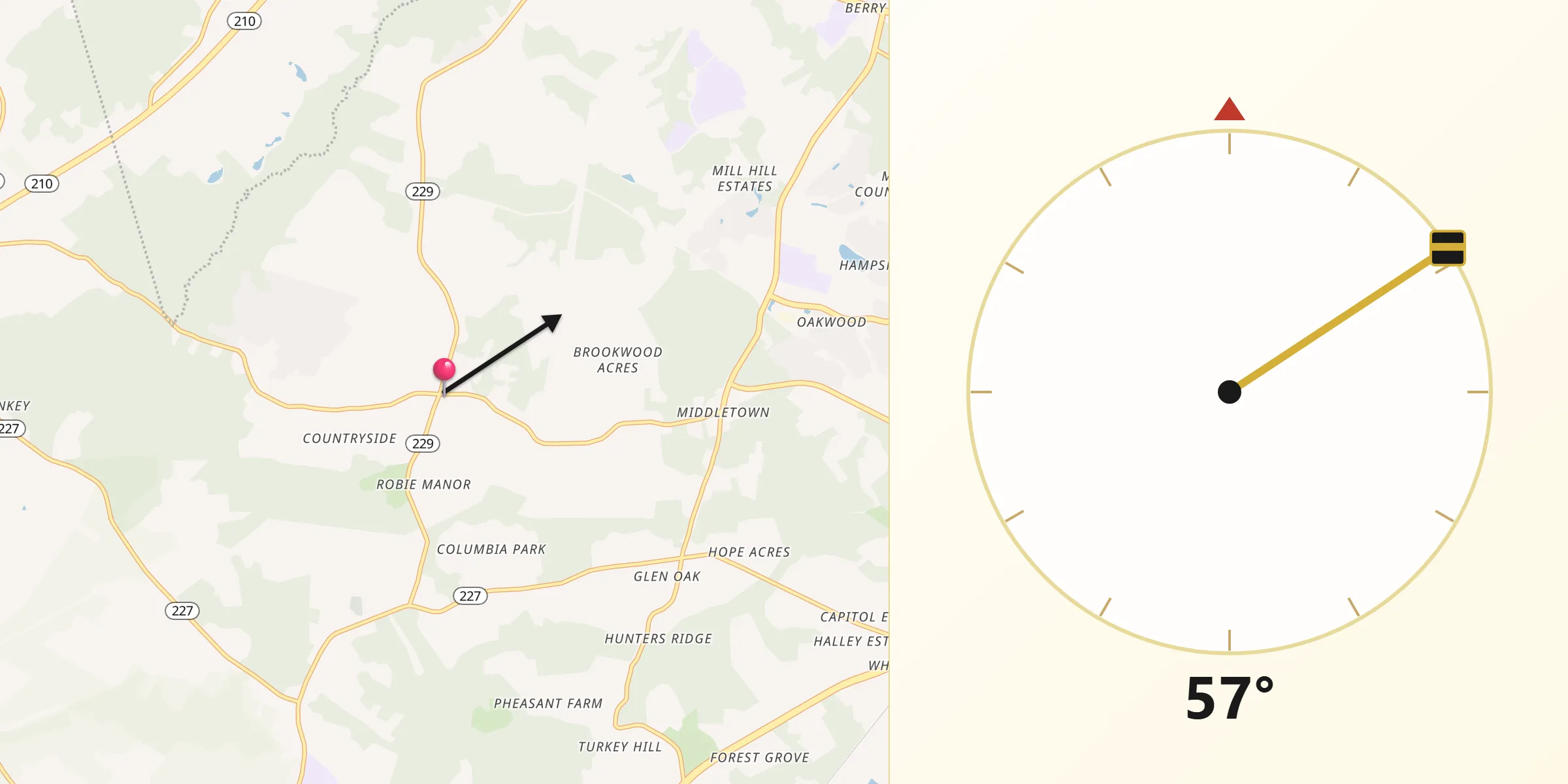 Qibla Direction from Bennsville