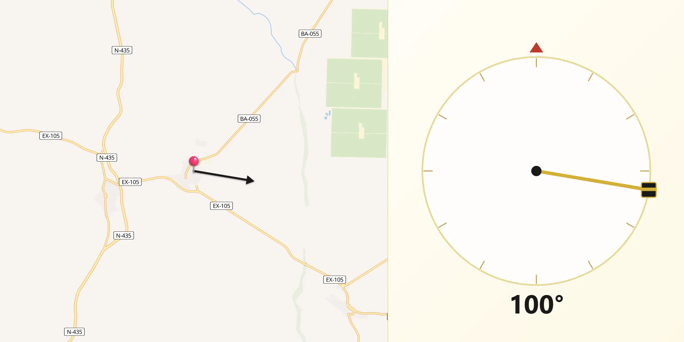 Dirección de la Qibla desde Torre de Miguel Sesmero